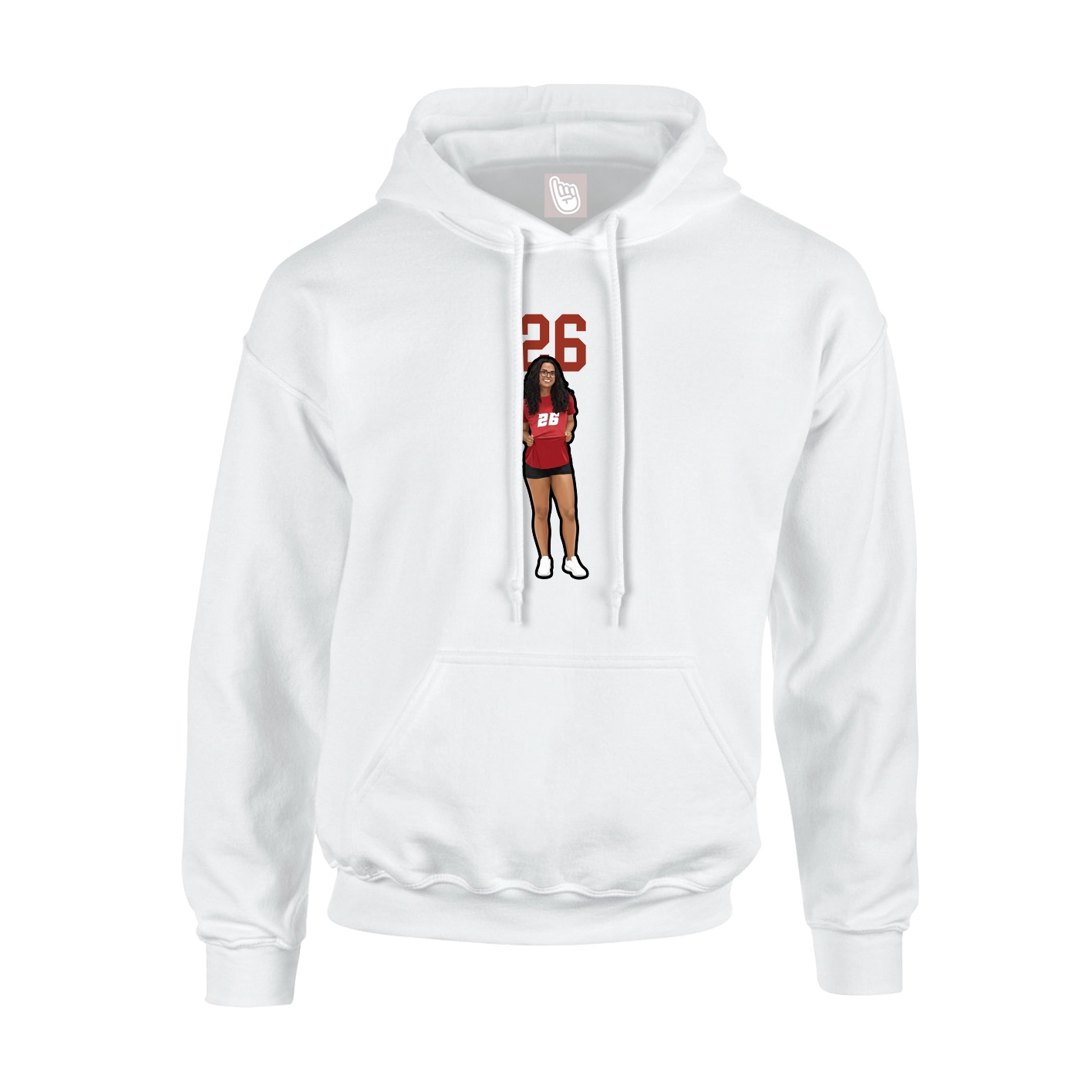 Youth Hoodie — Number Top in White