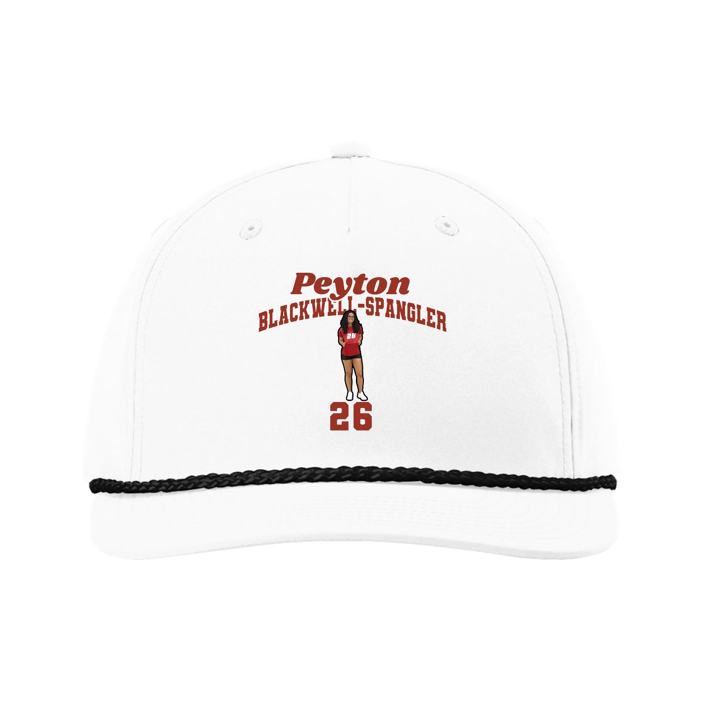 Five-Panel Classic Rope Cap — Signature Arch in White