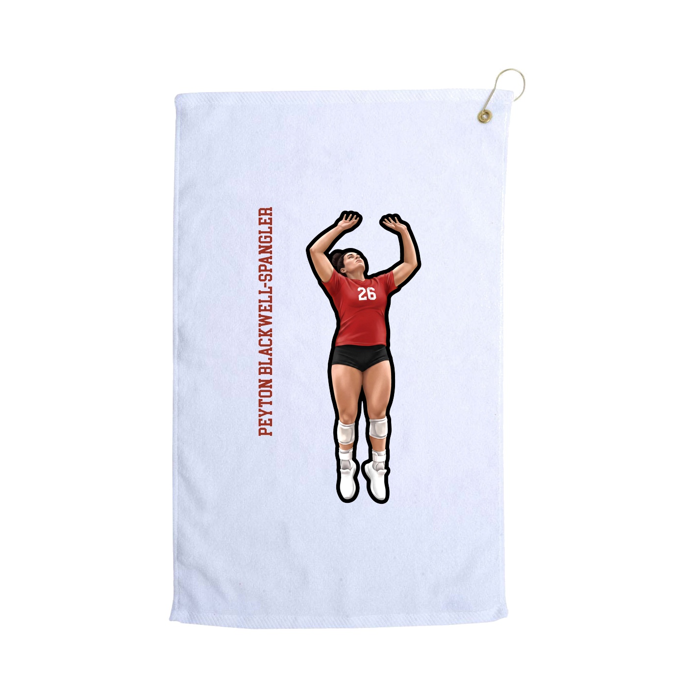Golf Towel — Name Vertical in White