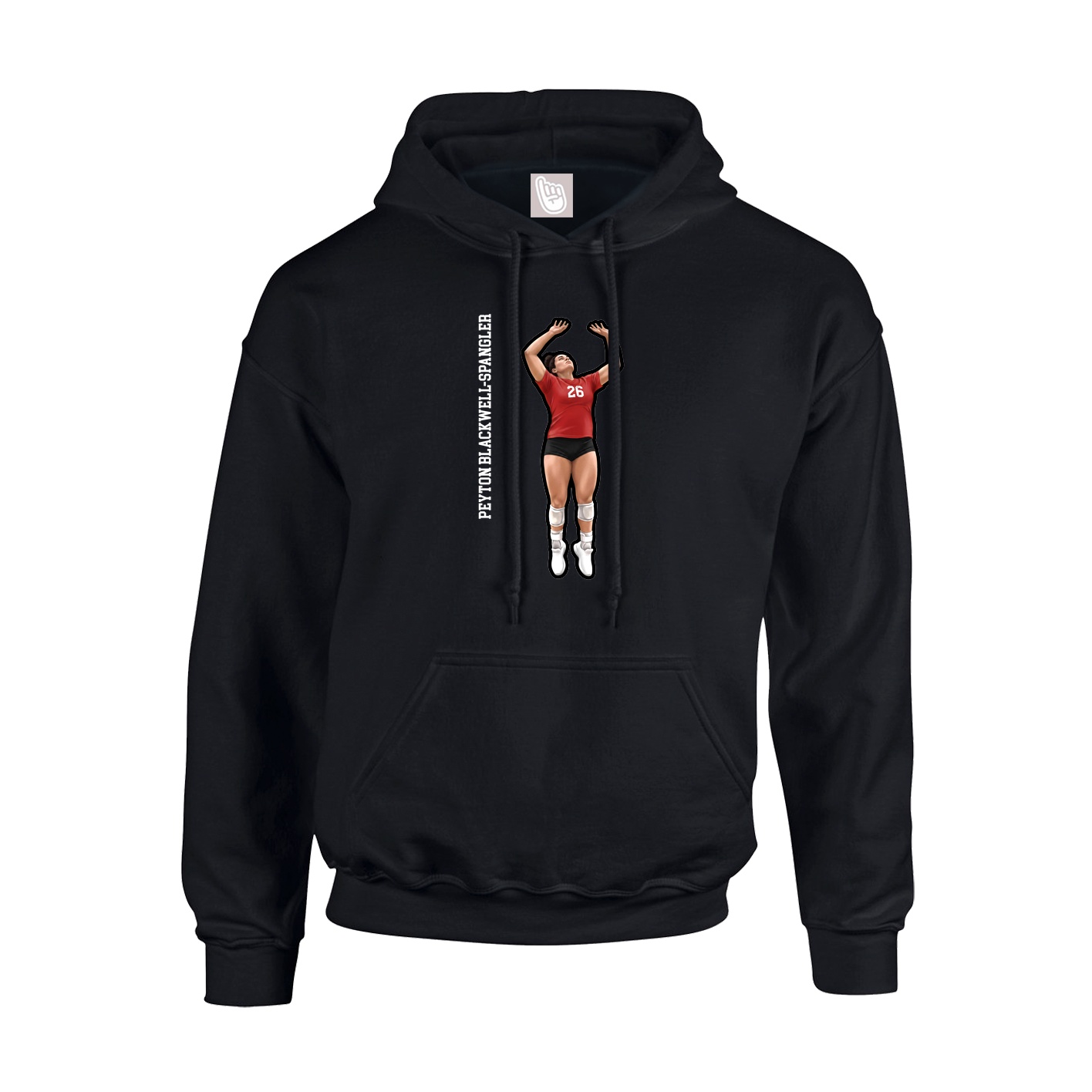 Youth Hoodie — Name Vertical in Black