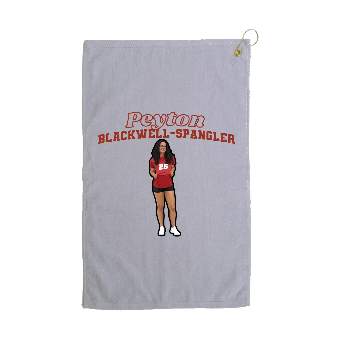 Golf Towel — Name Arch in Grey