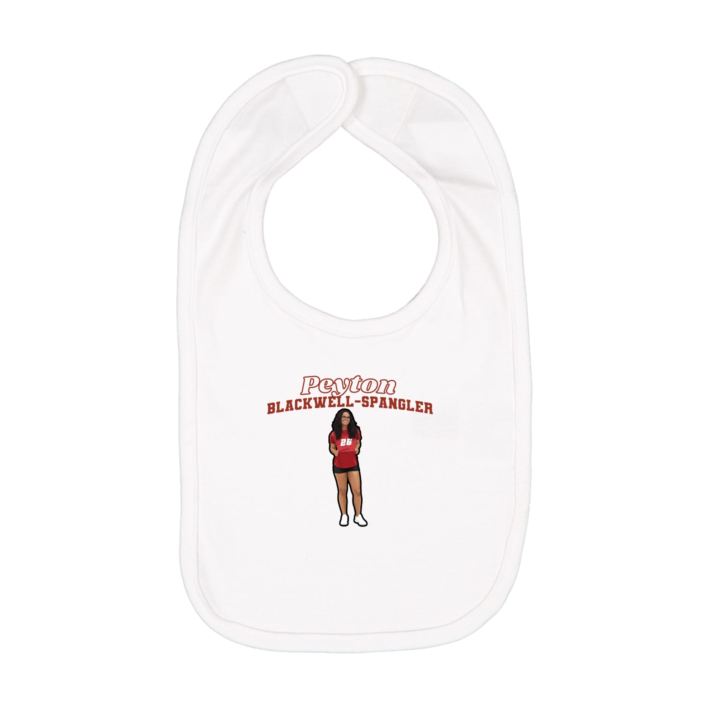 Infant Bib — Name Arch in White