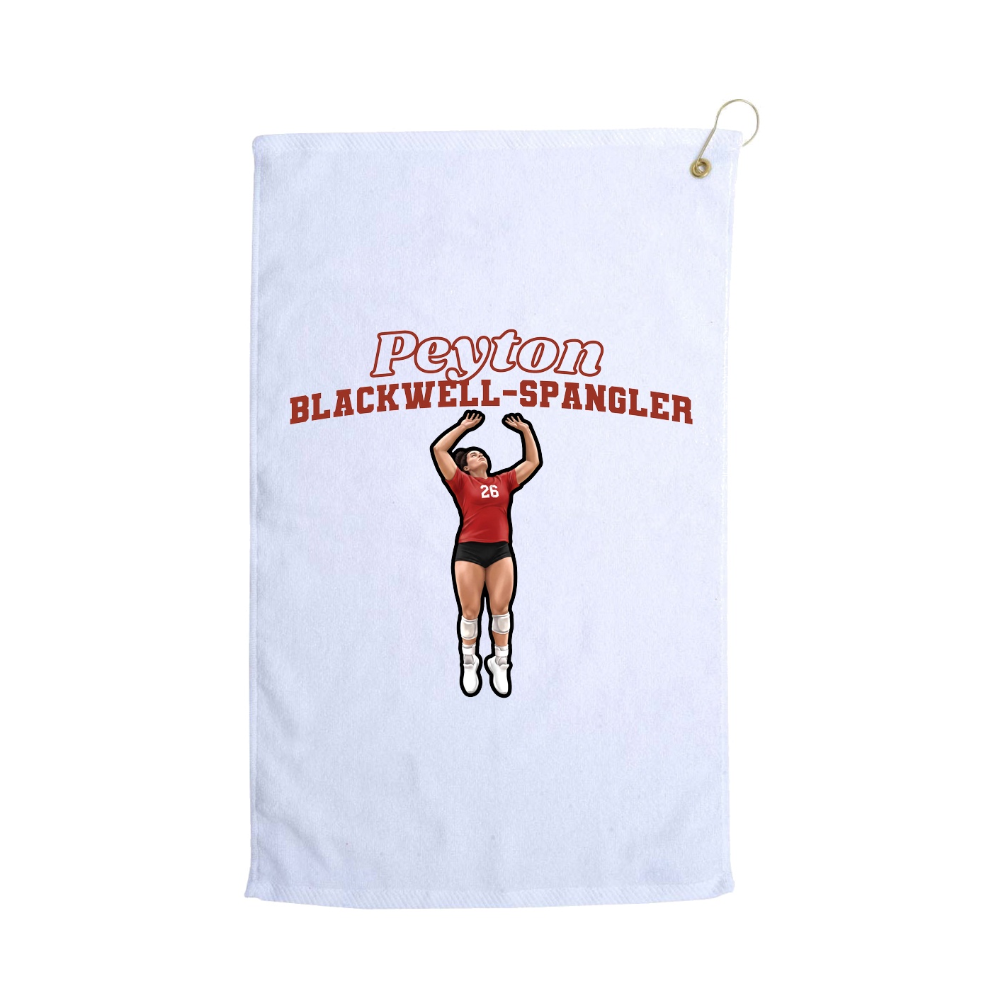 Golf Towel — Name Arch in White