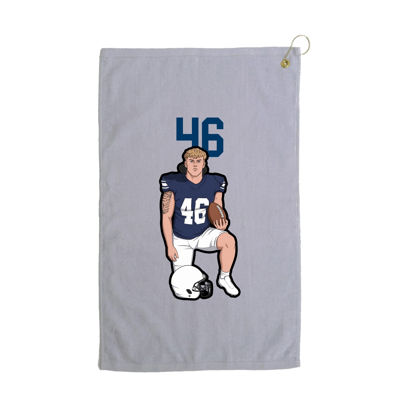 Golf Towel — Number Top in Grey