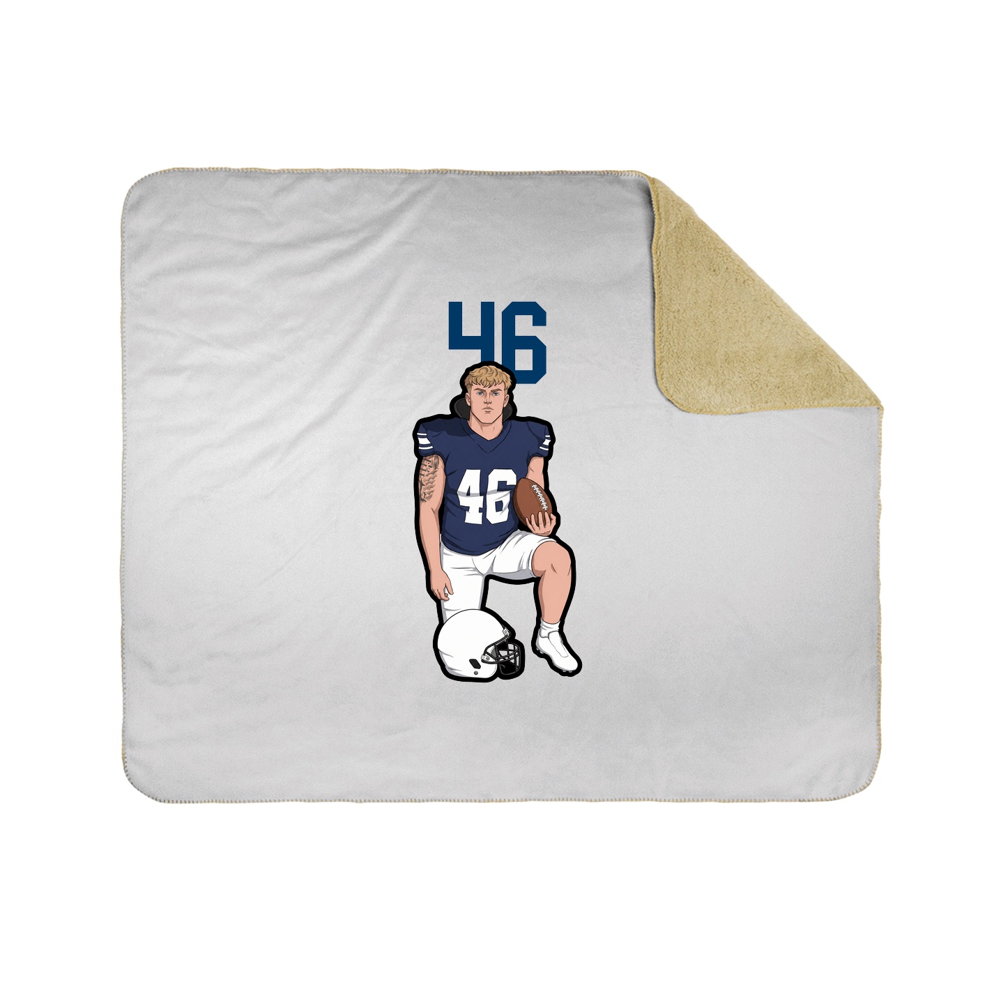 Throw Blanket — Number Top in White