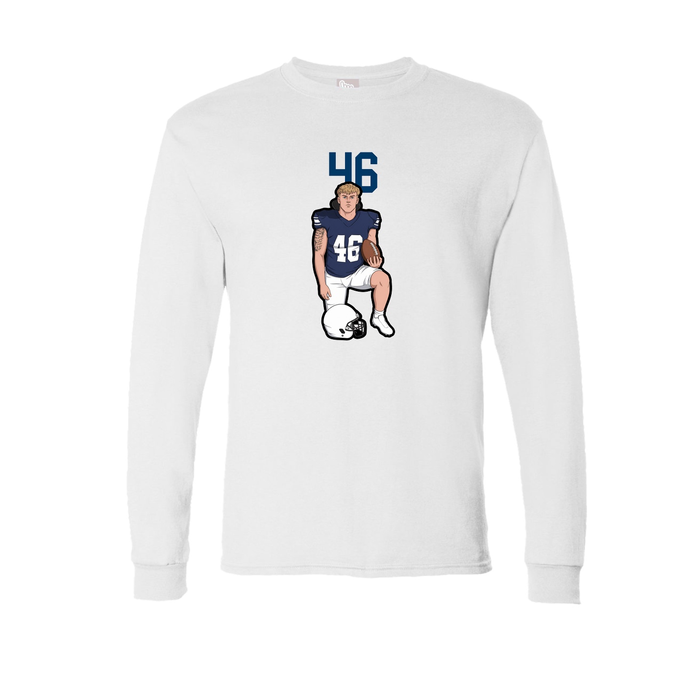 Long Sleeve Tee — Number Top in White