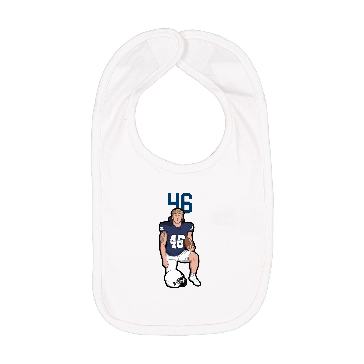 Infant Bib — Number Top in White