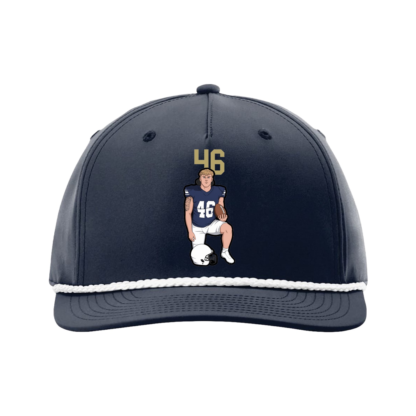 Five-Panel Classic Rope Cap — Number Top in Navy