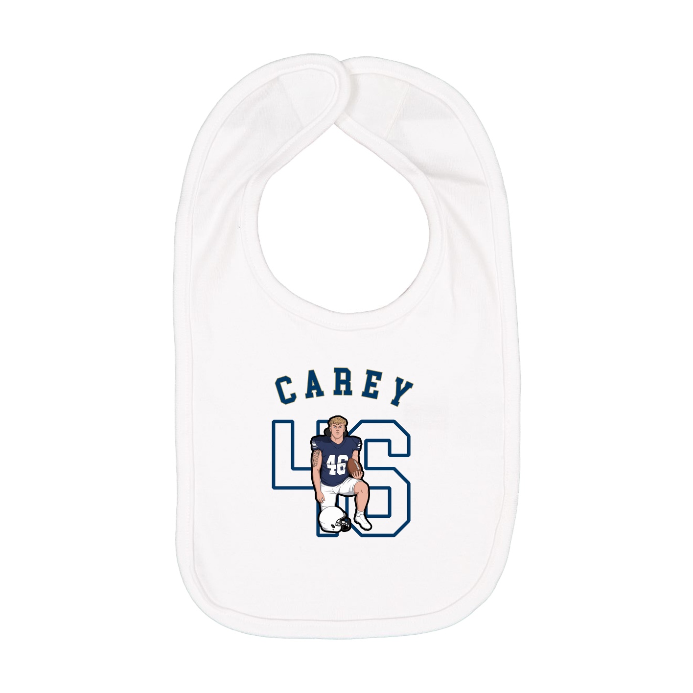 Infant Bib — Shirsey Arch in White