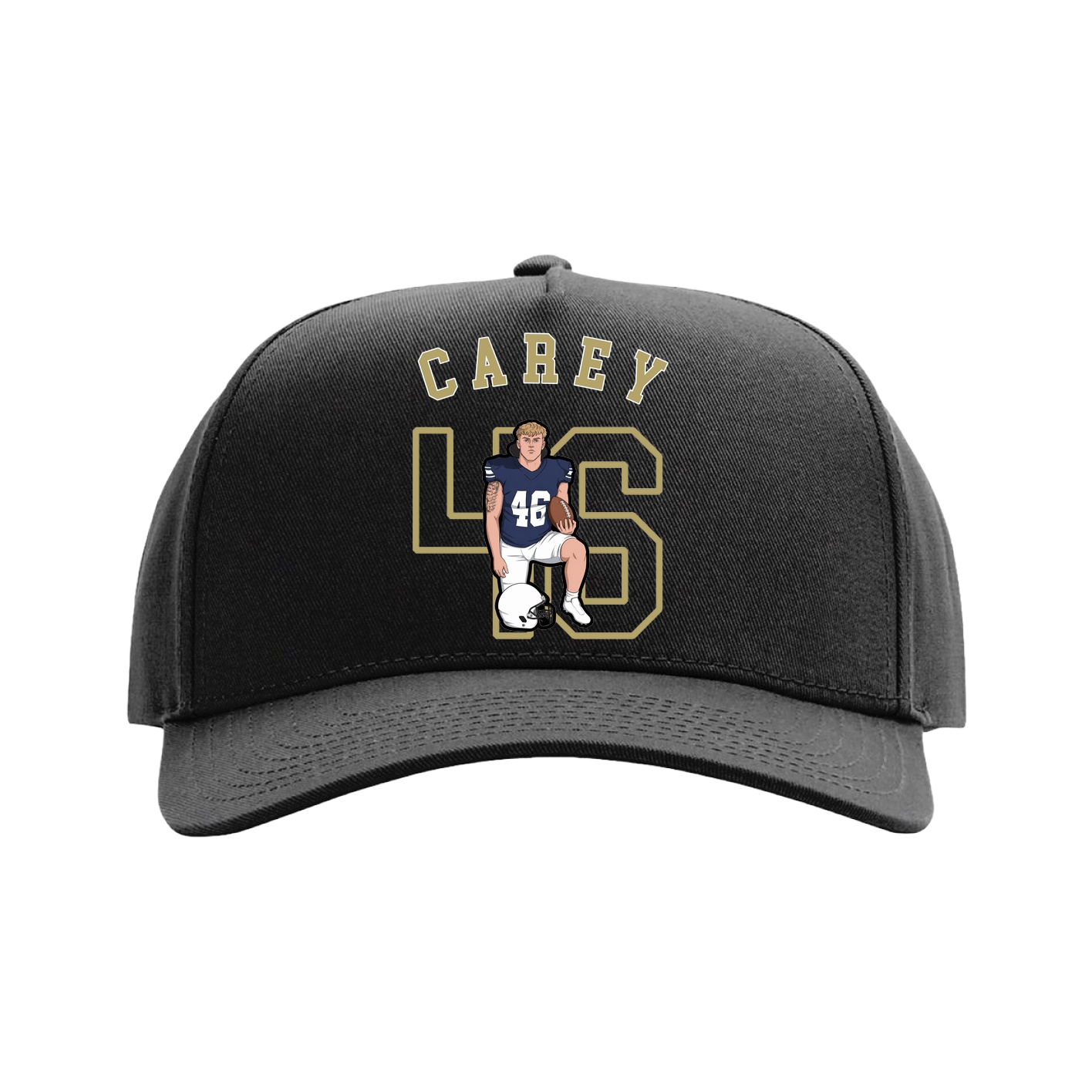 Full Fabric Five-Panel Champ Cap — Shirsey Arch in Black