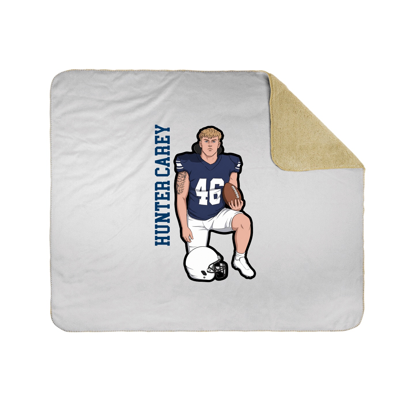 Throw Blanket — Name Vertical in White