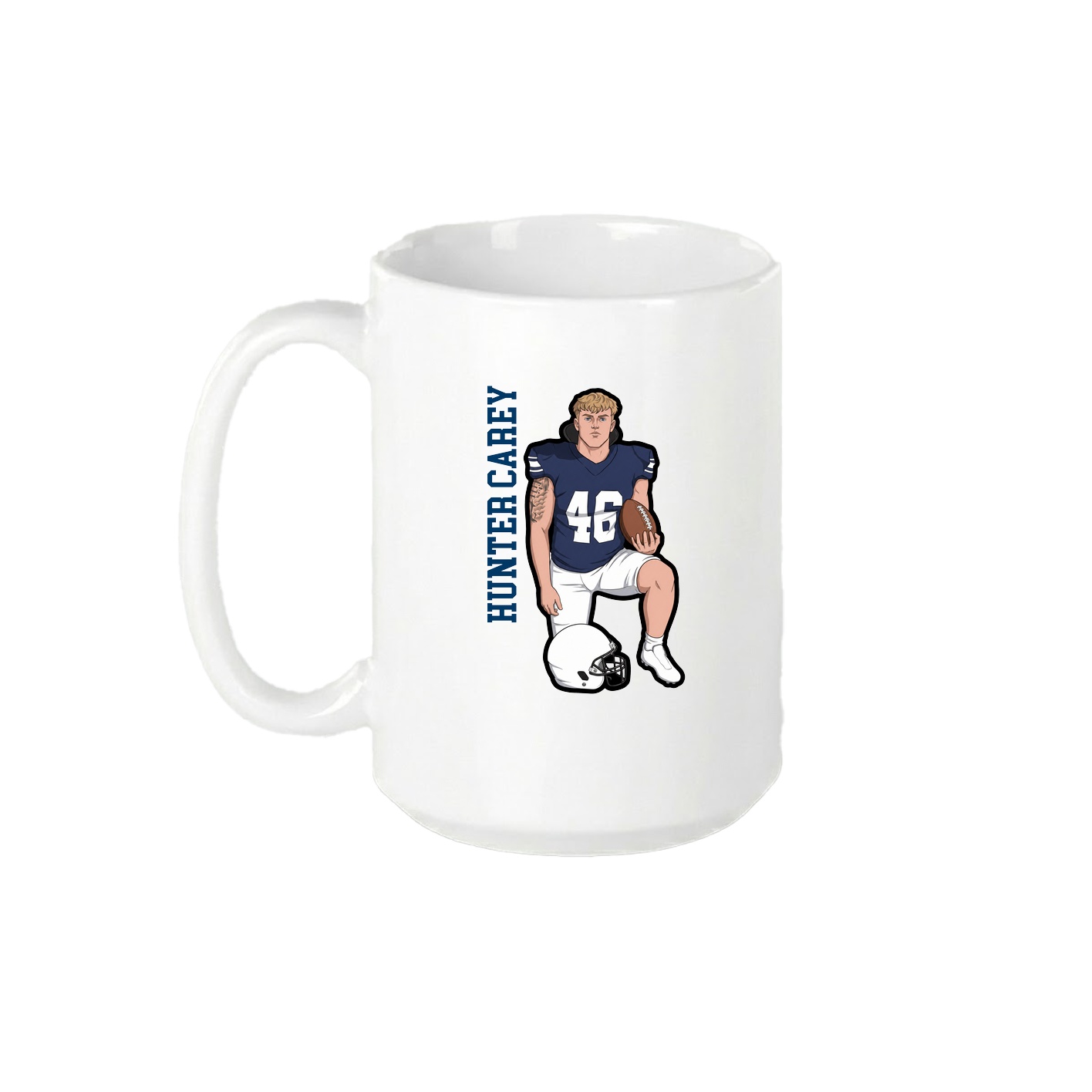 15oz Coffee Mug — Name Vertical in White