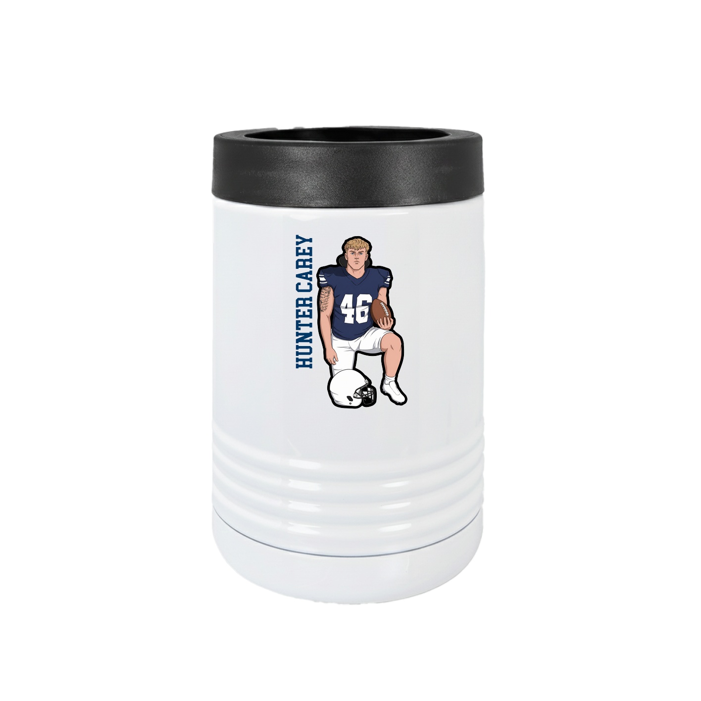 Beverage Holder — Name Vertical in White