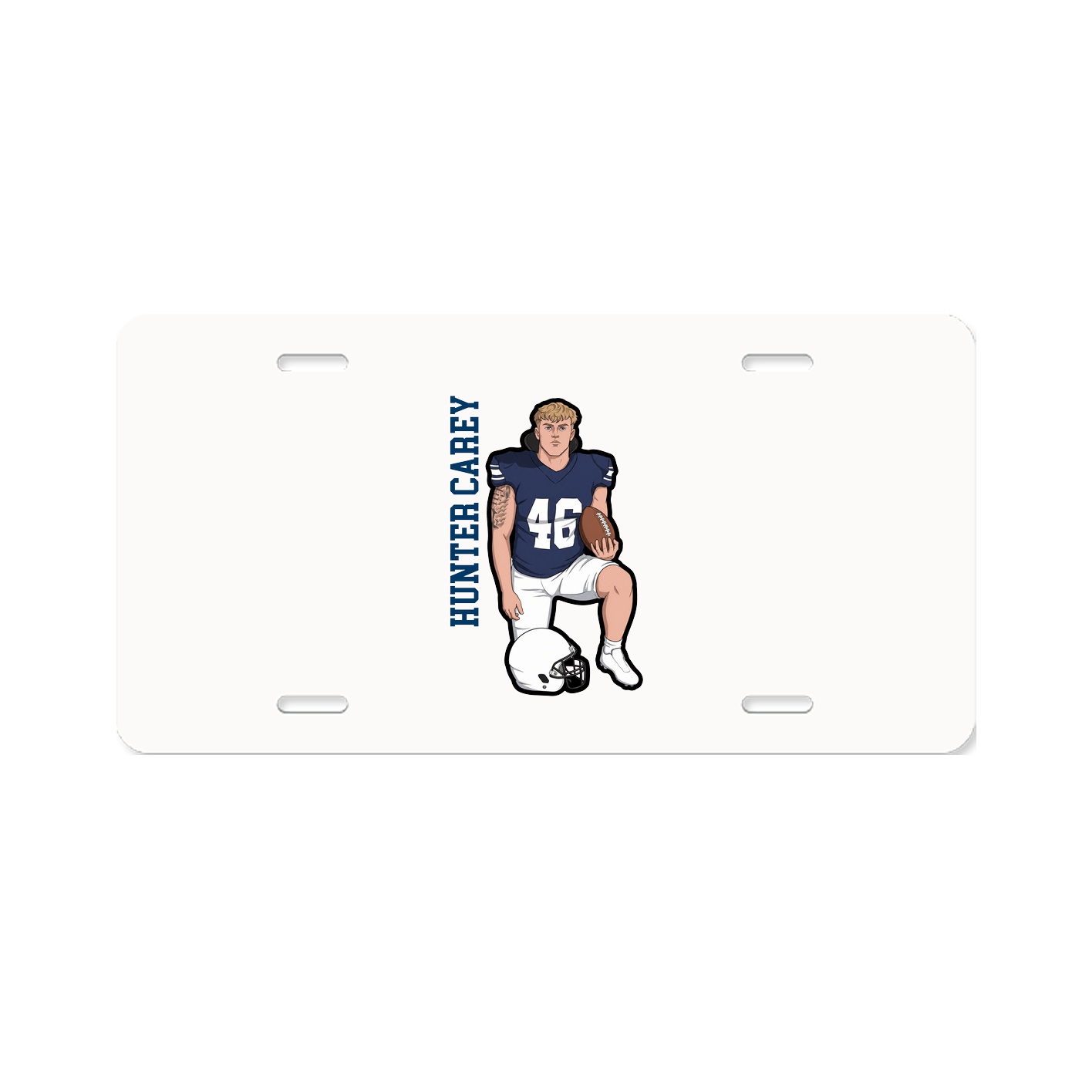 License Plate — Name Vertical in Classic