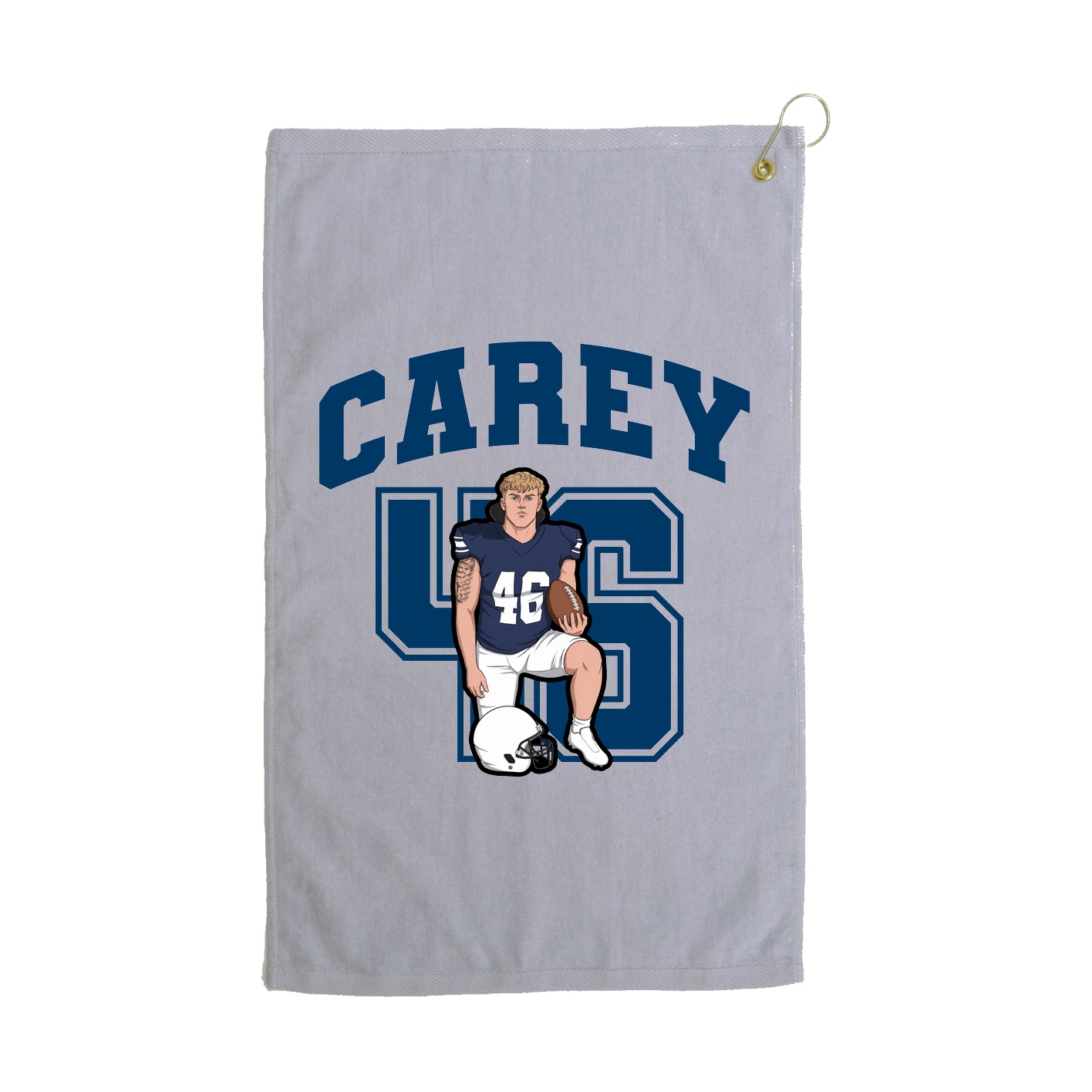 Golf Towel — Number in Grey