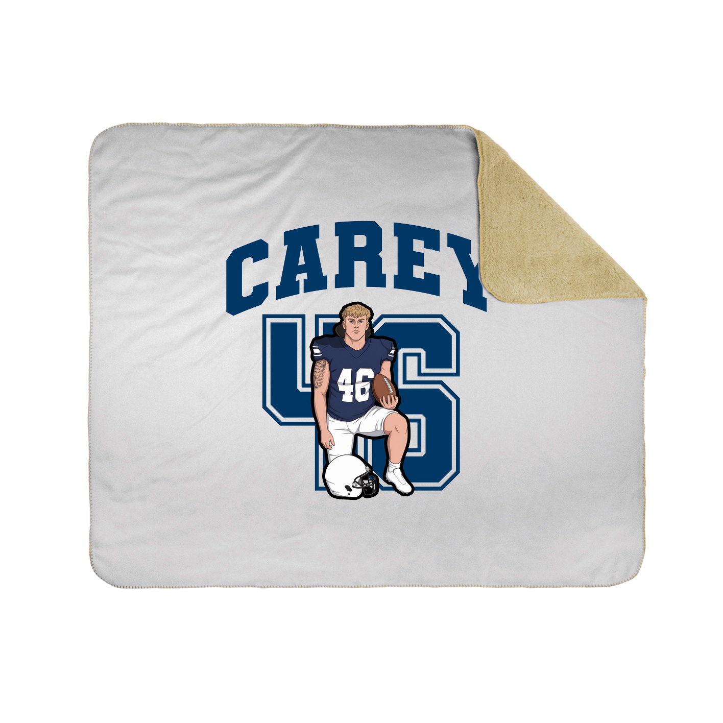 Throw Blanket — Number in White