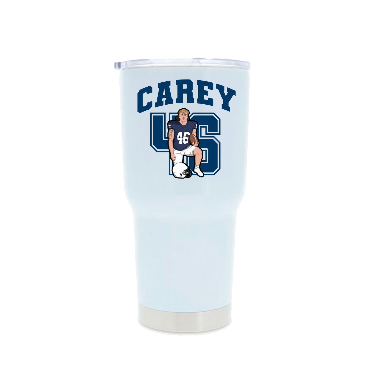 30oz Stainless Steel Tumbler — Number in White