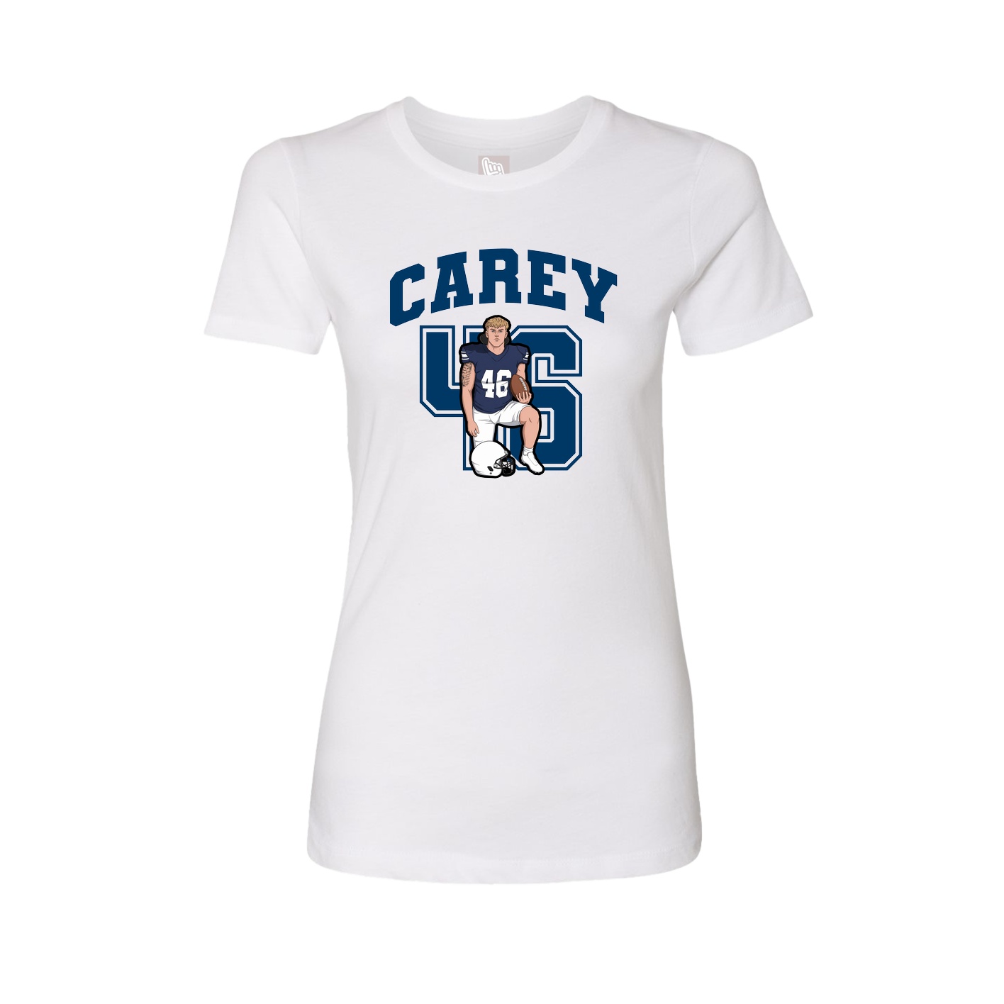 Fitted Women's Tee — Number in White