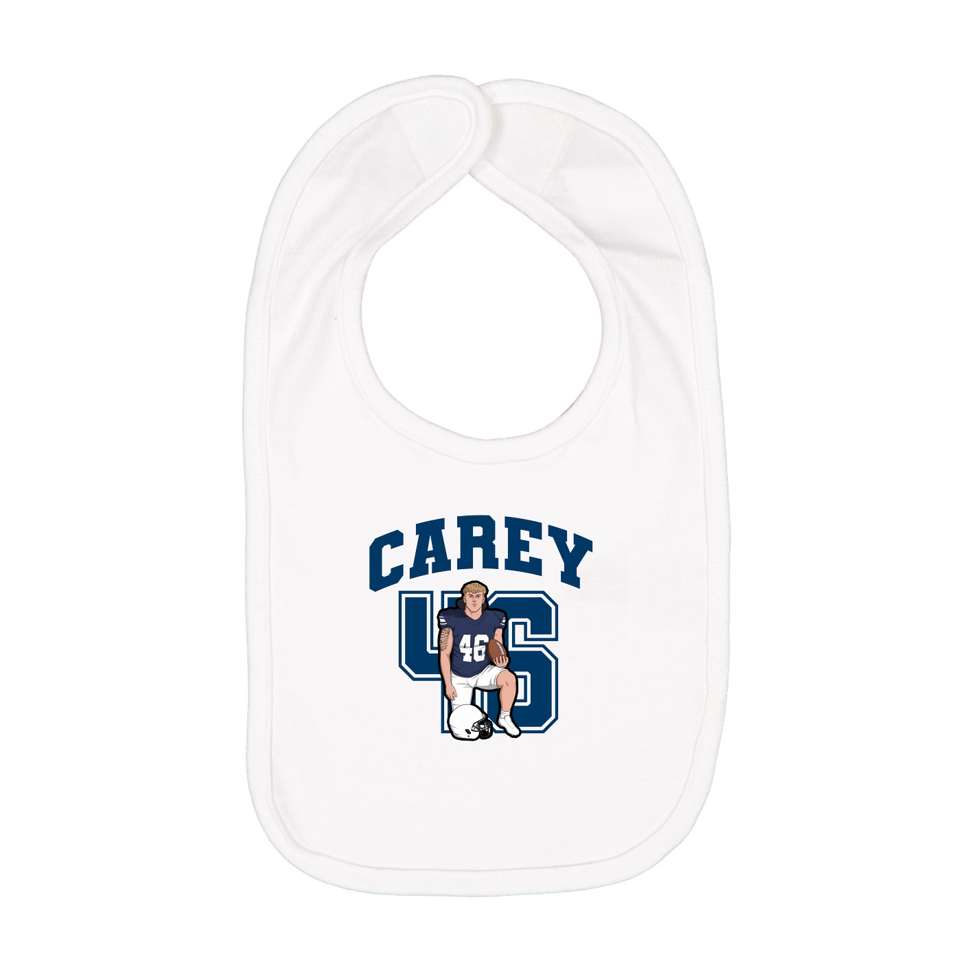 Infant Bib — Number in White