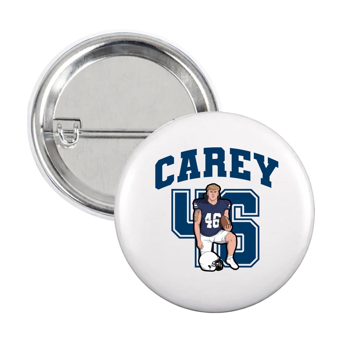 Game Day Button — Number in White