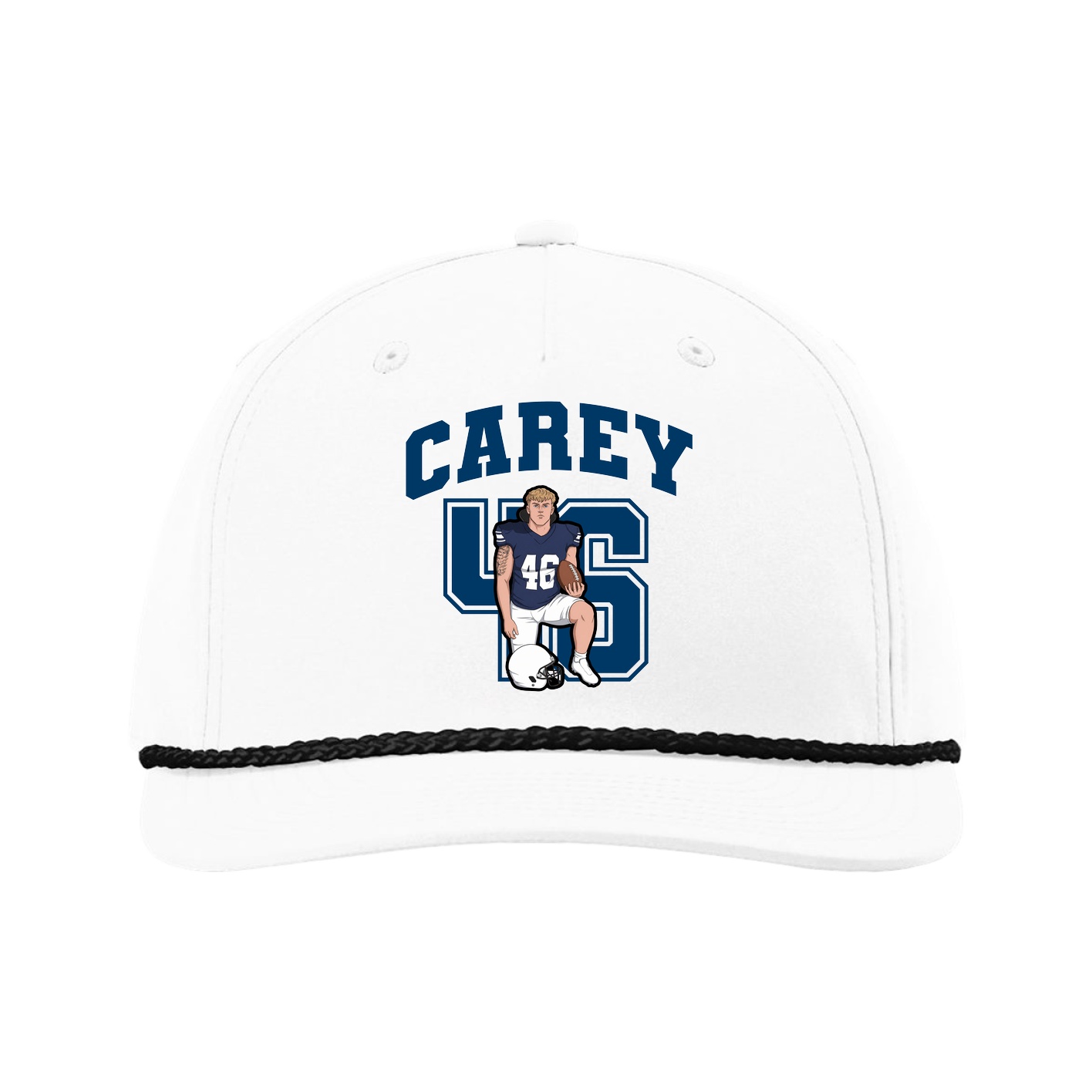 Five-Panel Classic Rope Cap — Number in White