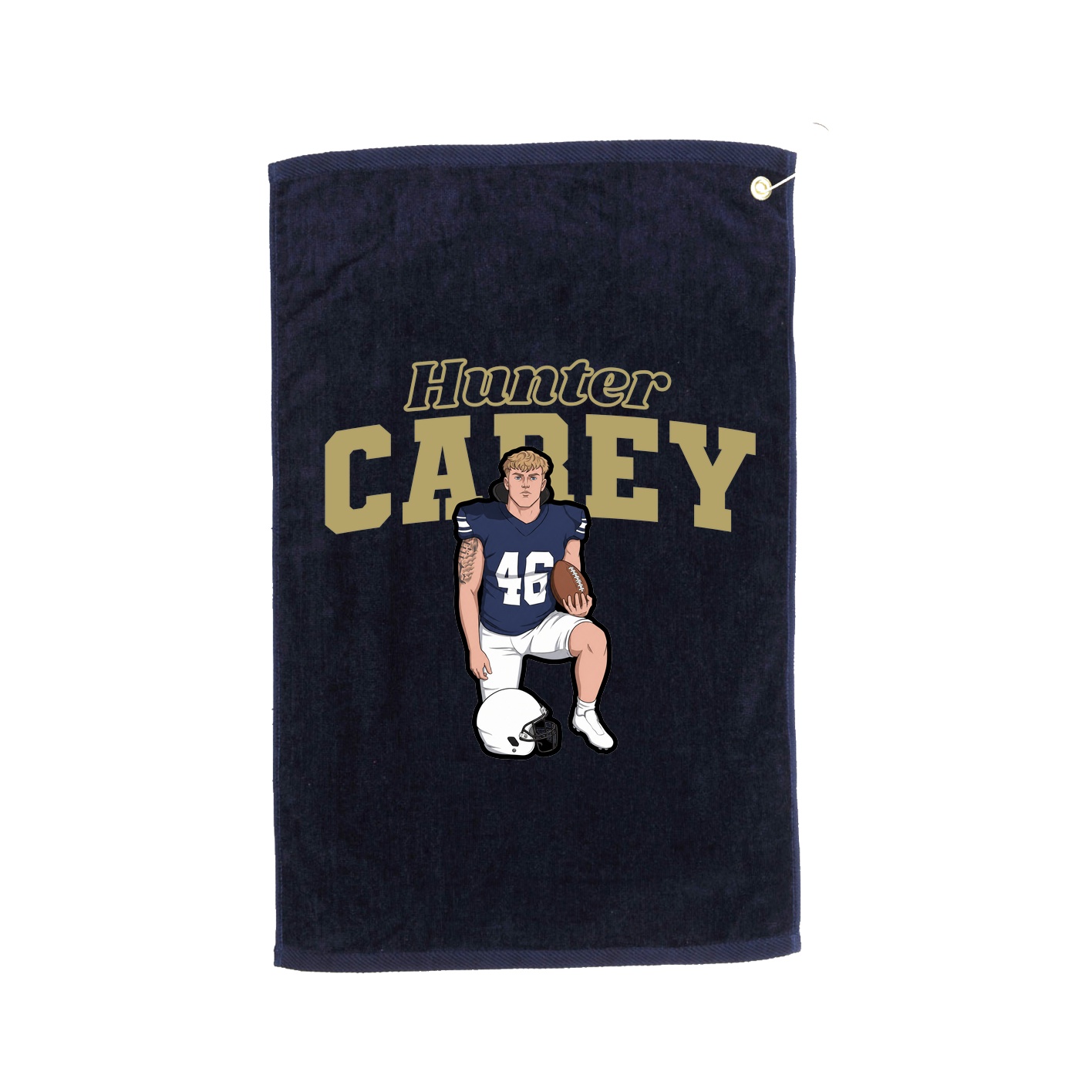 Golf Towel — Name Arch in Navy