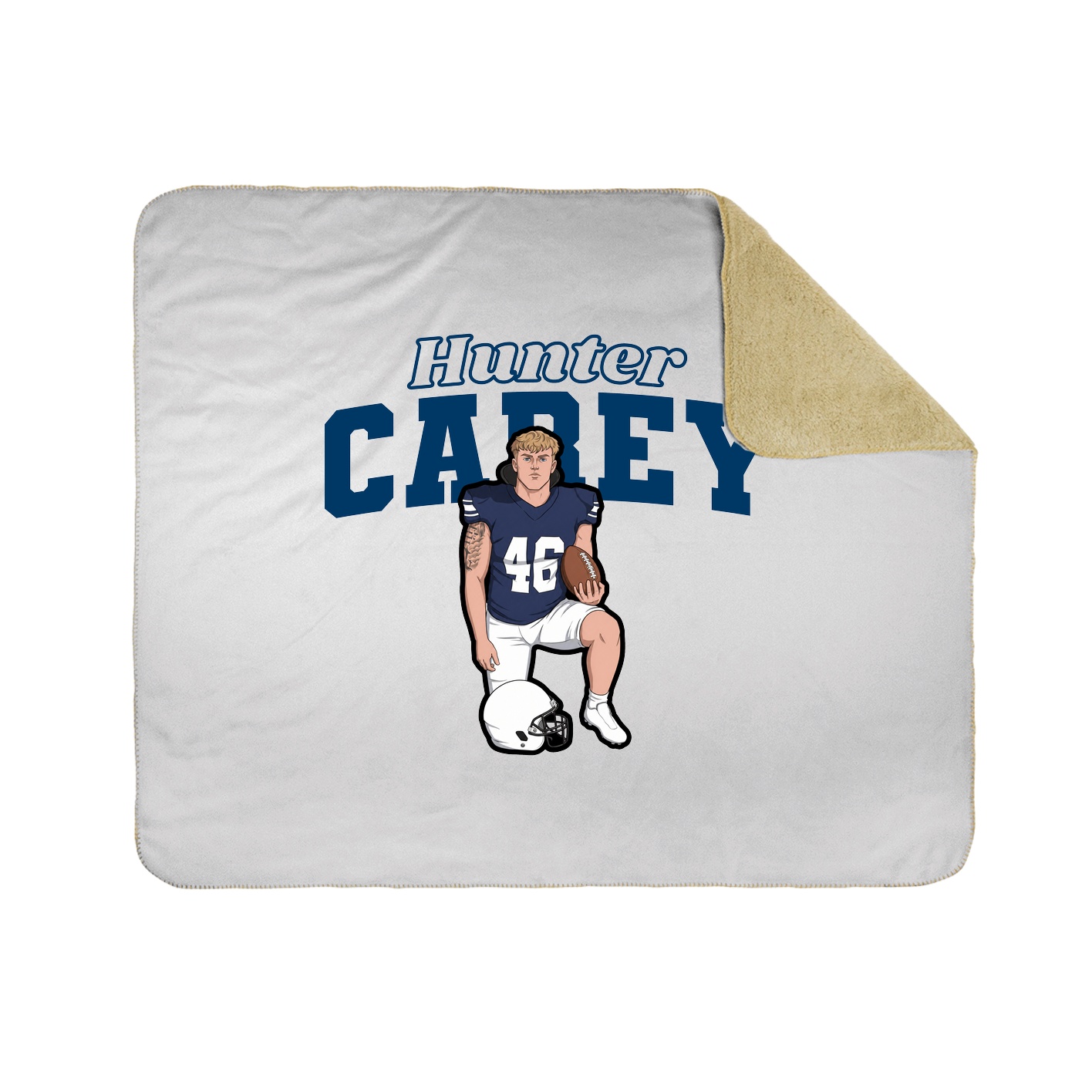 Throw Blanket — Name Arch in White