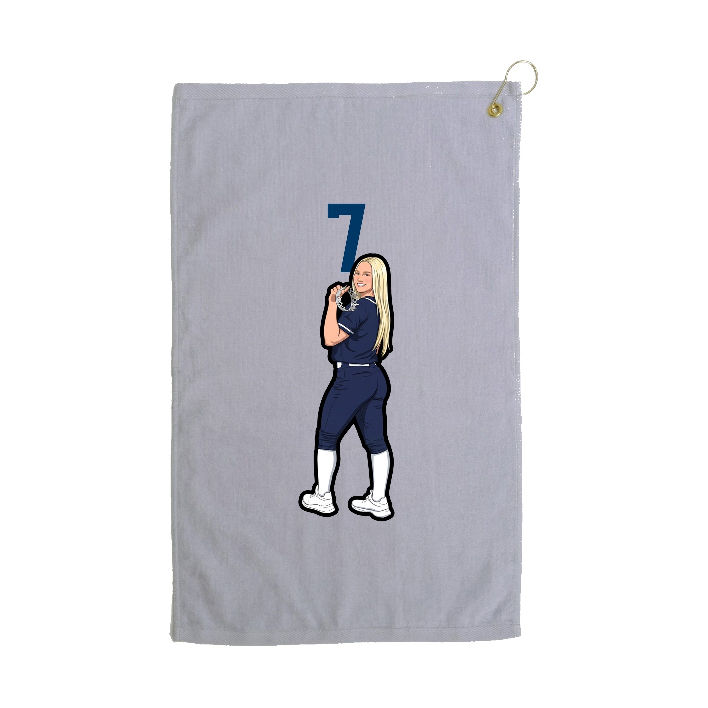 Golf Towel — Number Top in Grey