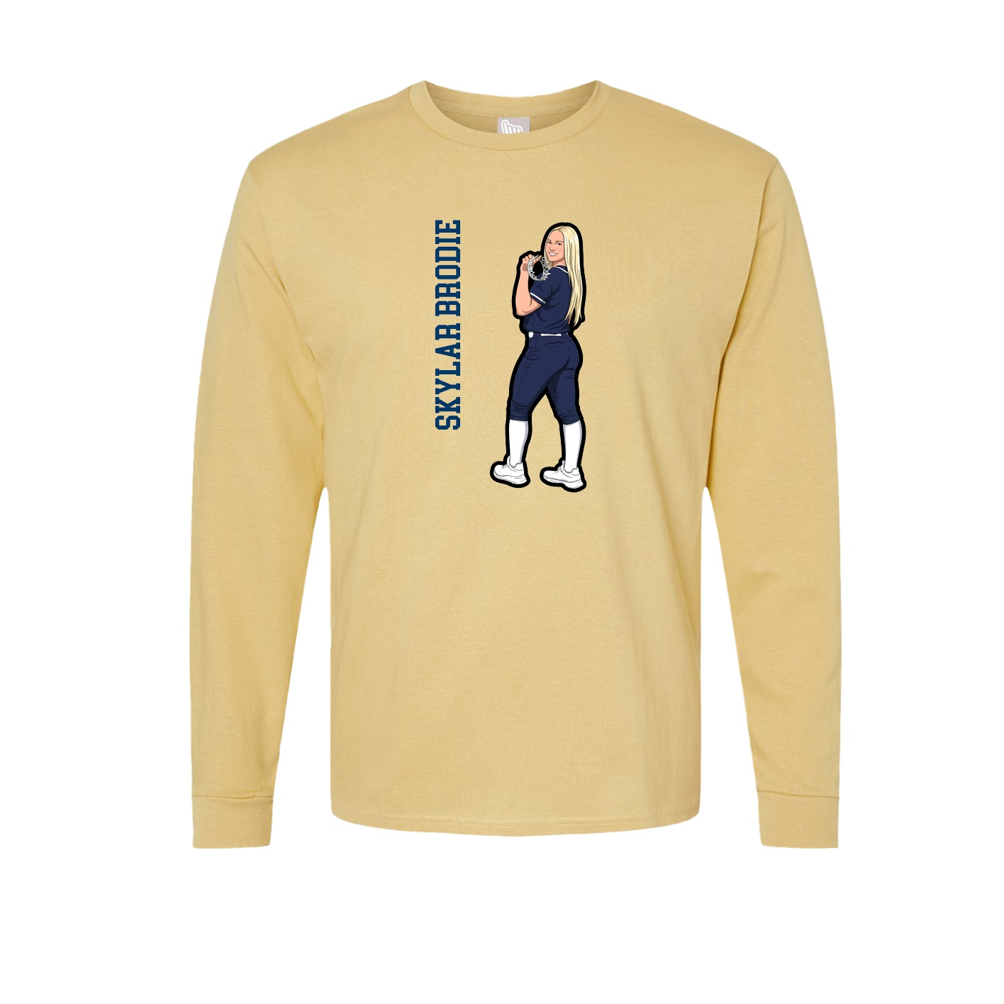 Long Sleeve Tee — Name Vertical in Vegas Gold