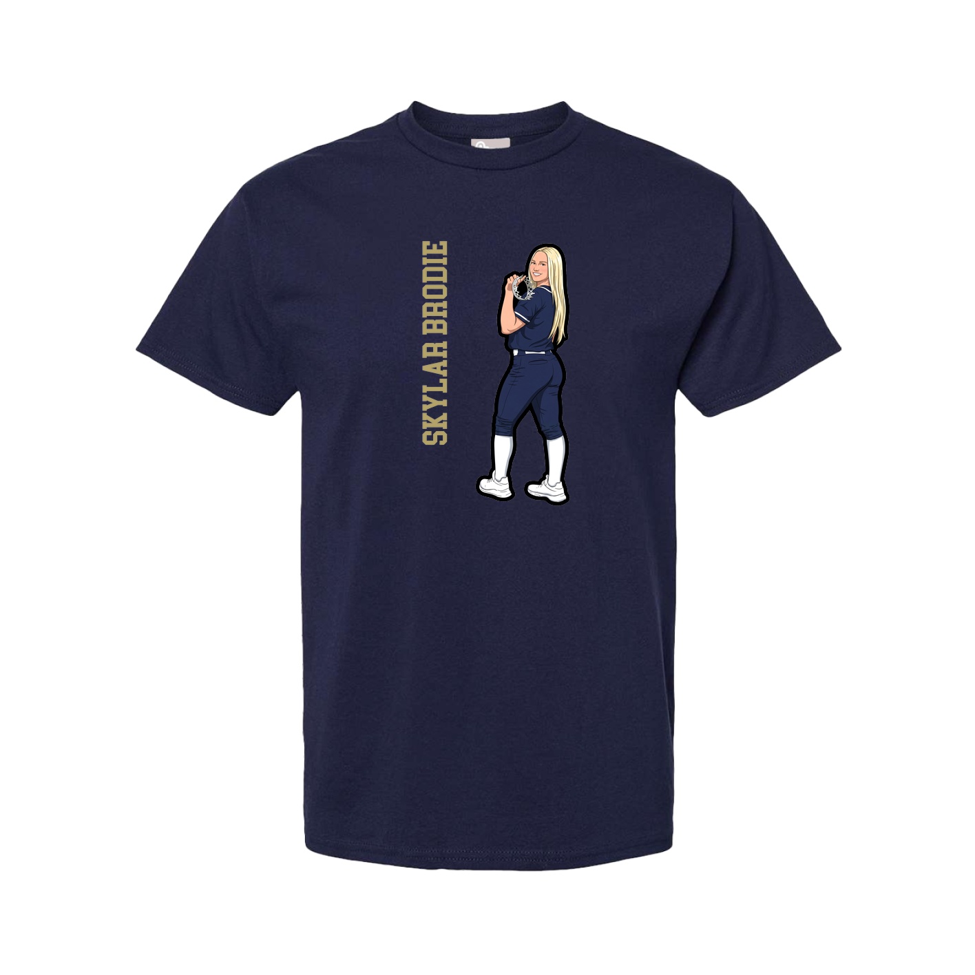 Youth Tee — Name Vertical in Navy