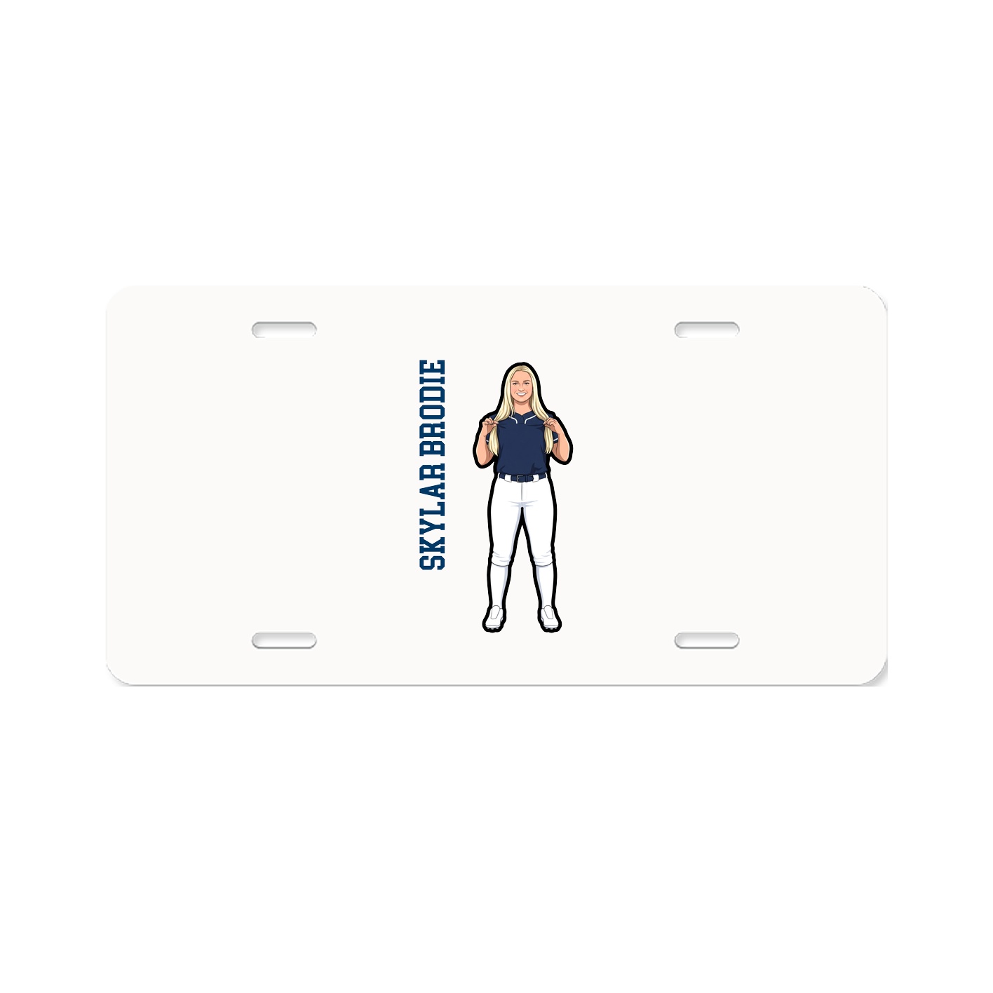 License Plate — Name Vertical in Classic
