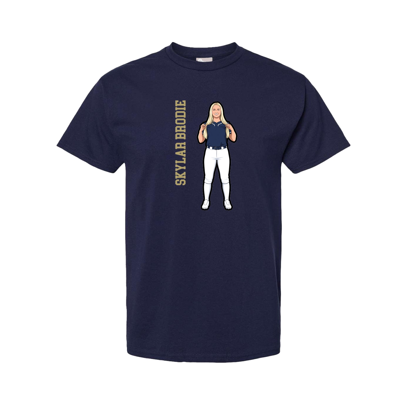 Tee — Name Vertical in Navy