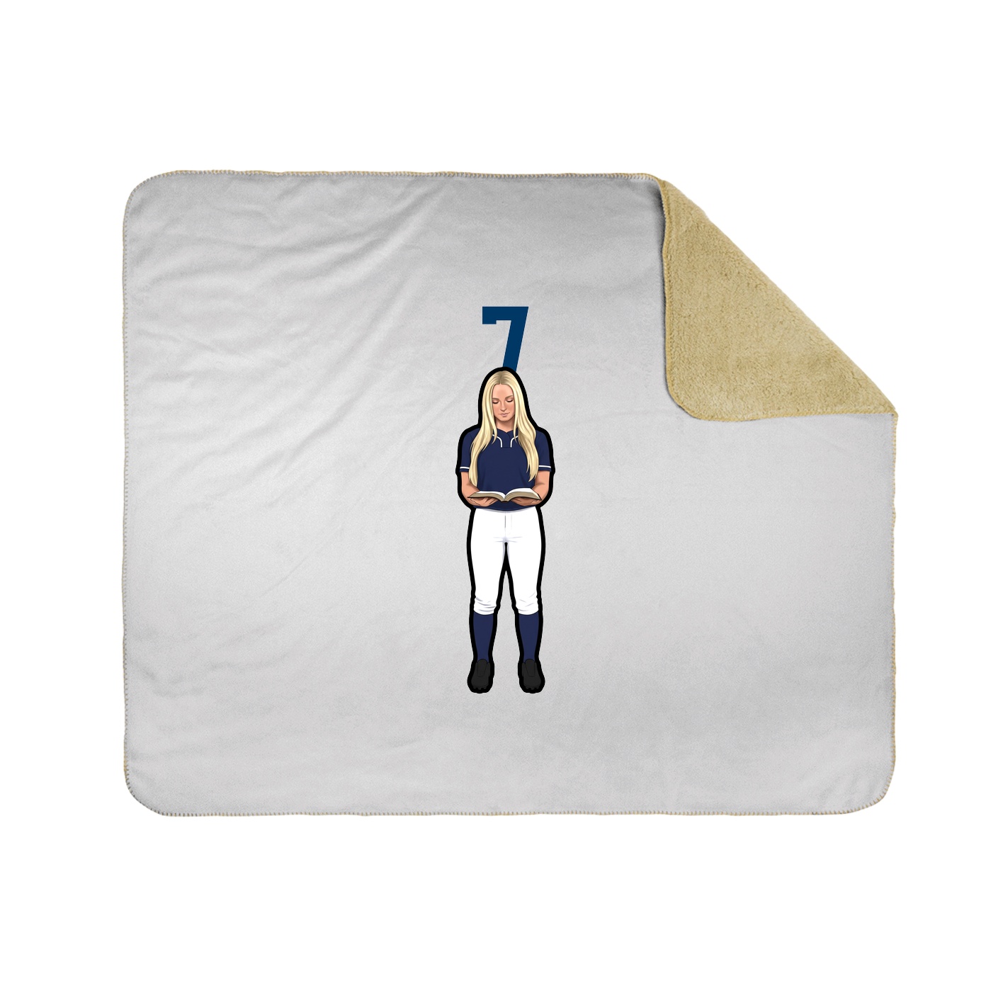 Throw Blanket — Number Top in White