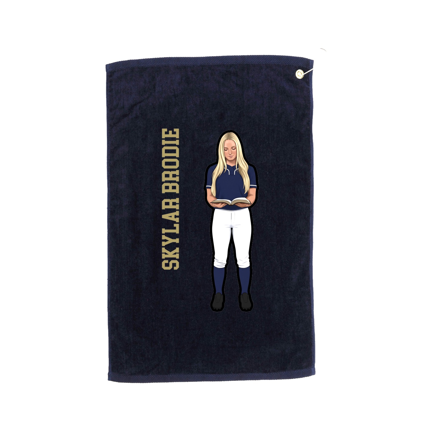 Golf Towel — Name Vertical in Navy