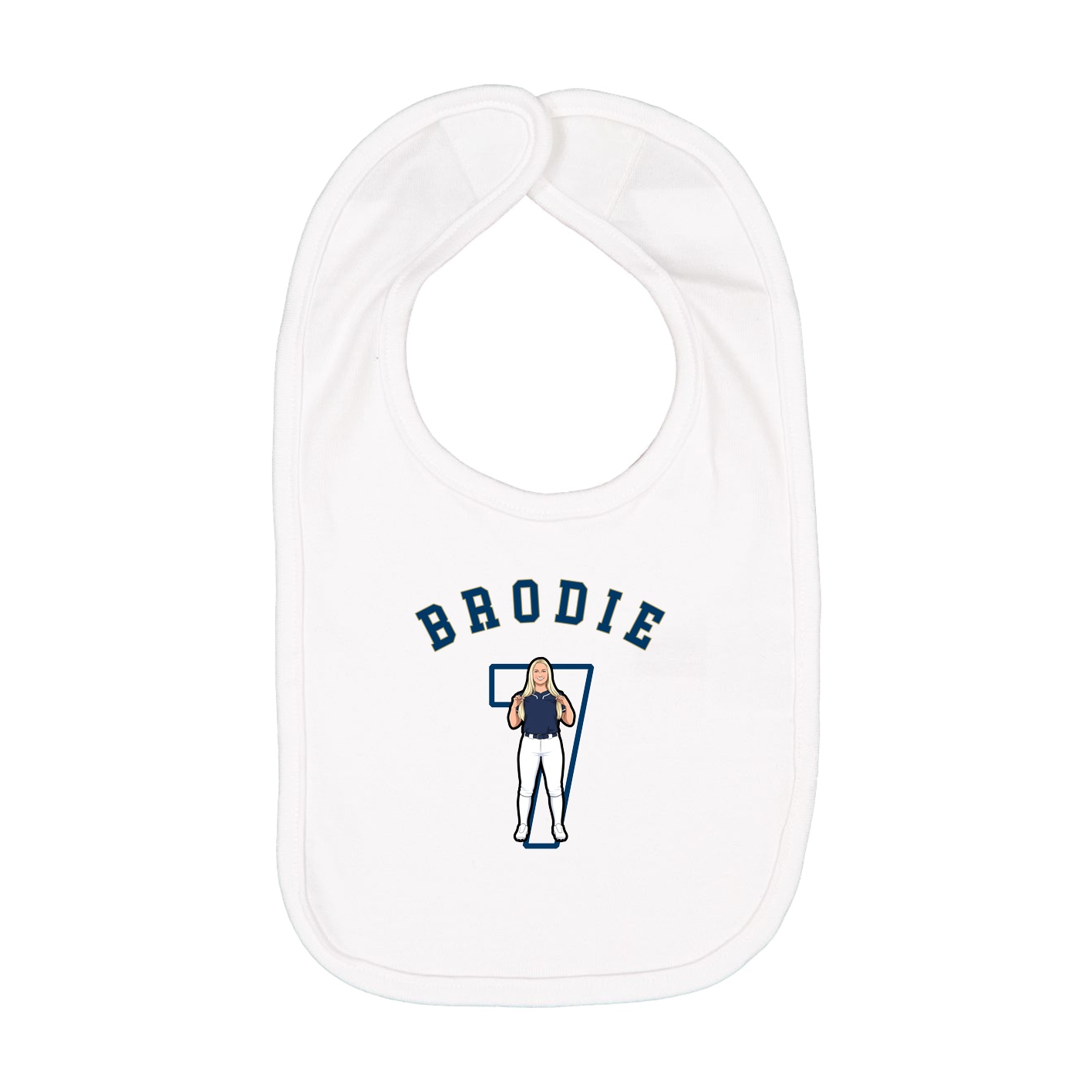 Infant Bib — Shirsey Arch in White