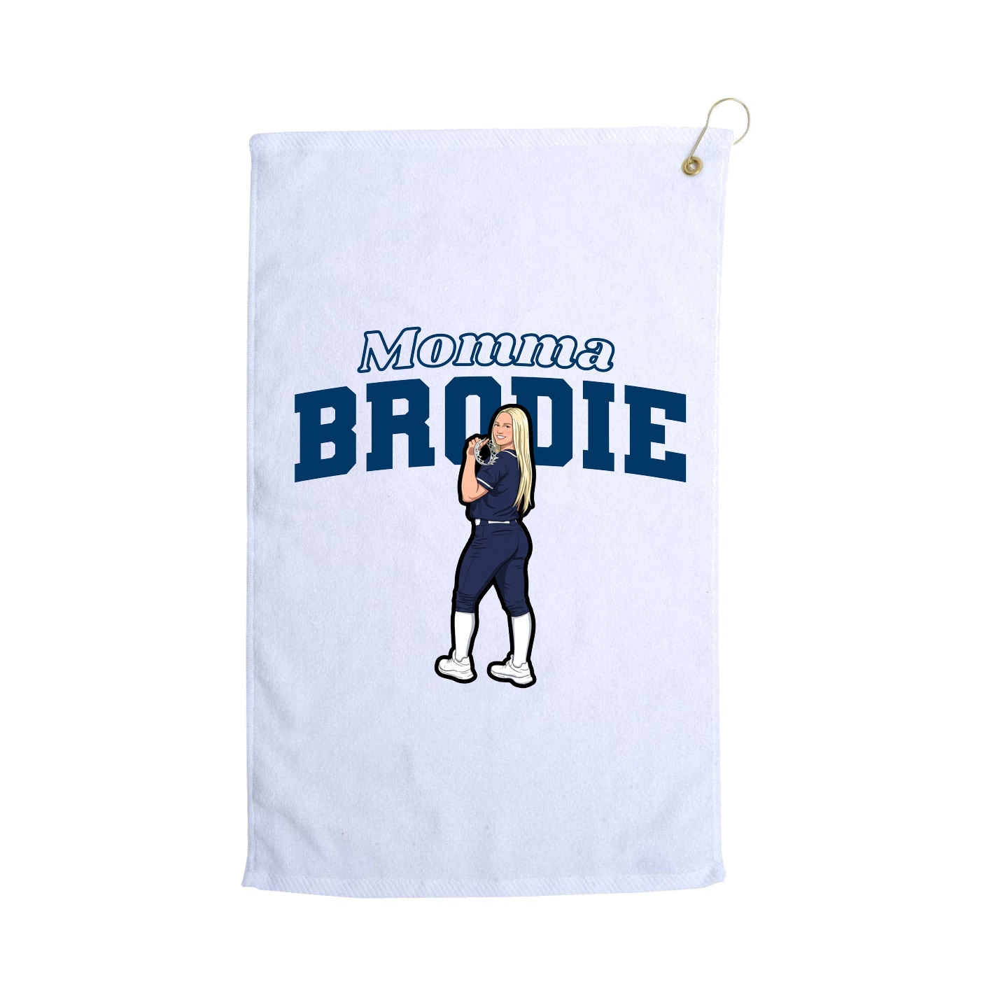 Golf Towel — Mothers Day Block in White