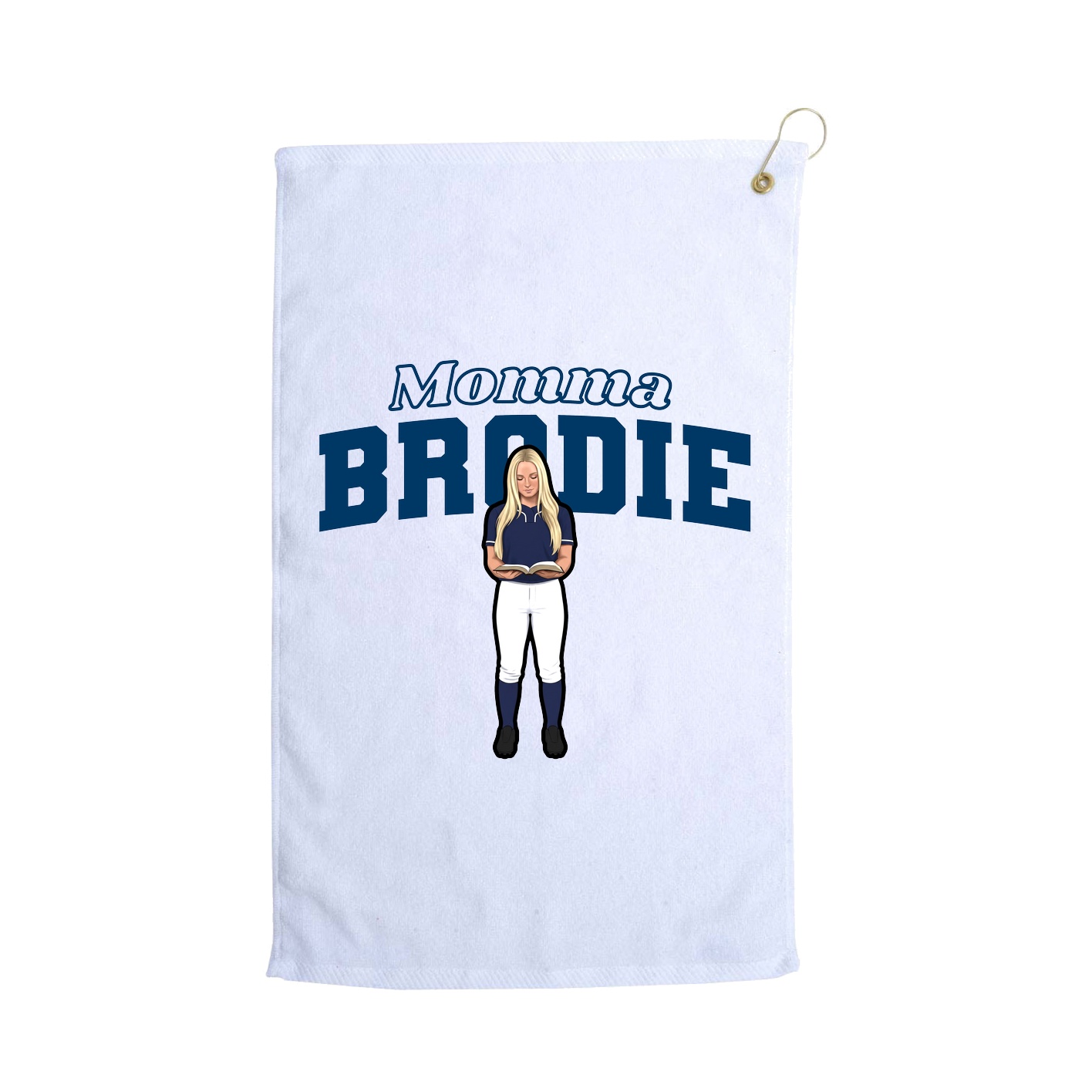 Golf Towel — Mothers Day Block in White