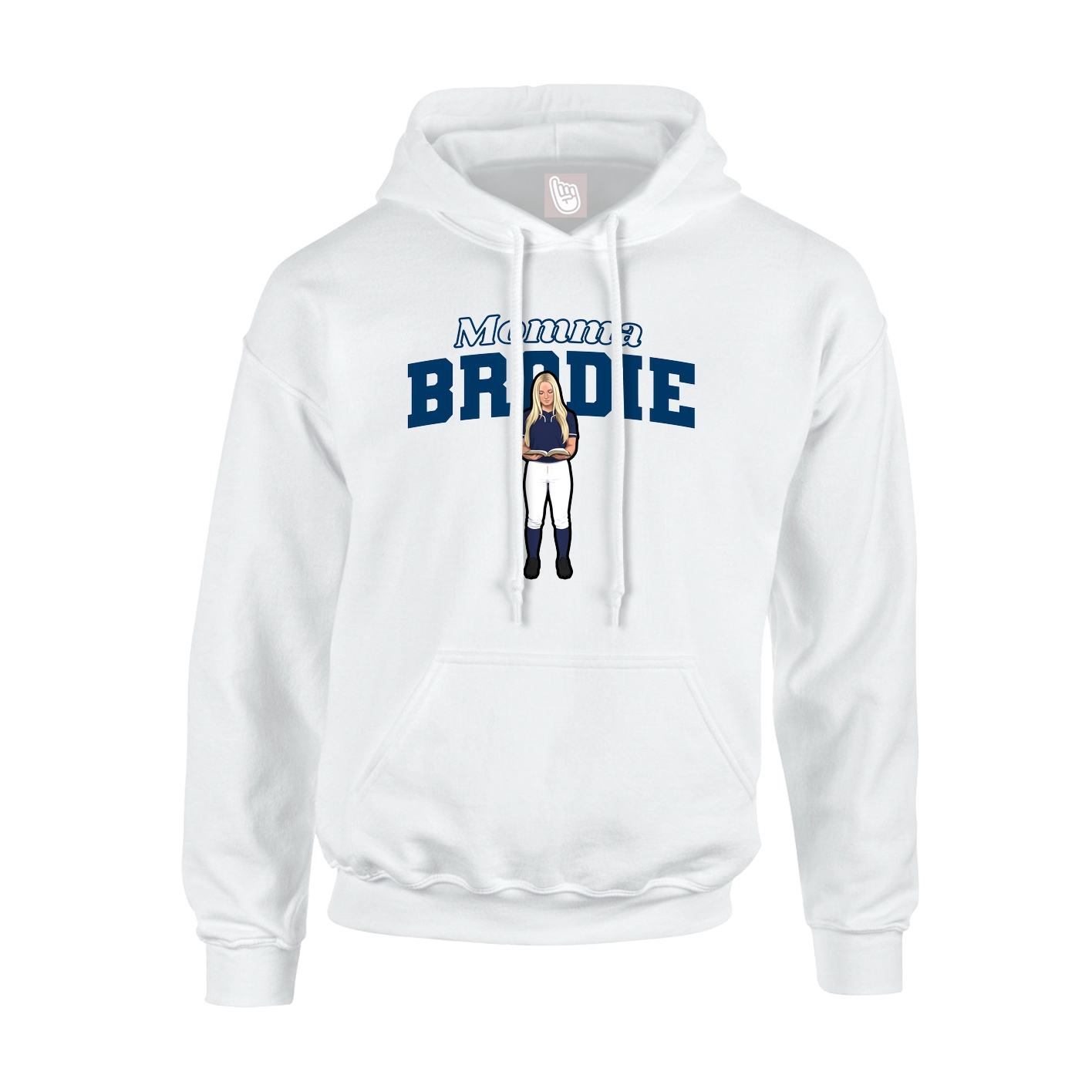 Youth Hoodie — Mothers Day Block in White