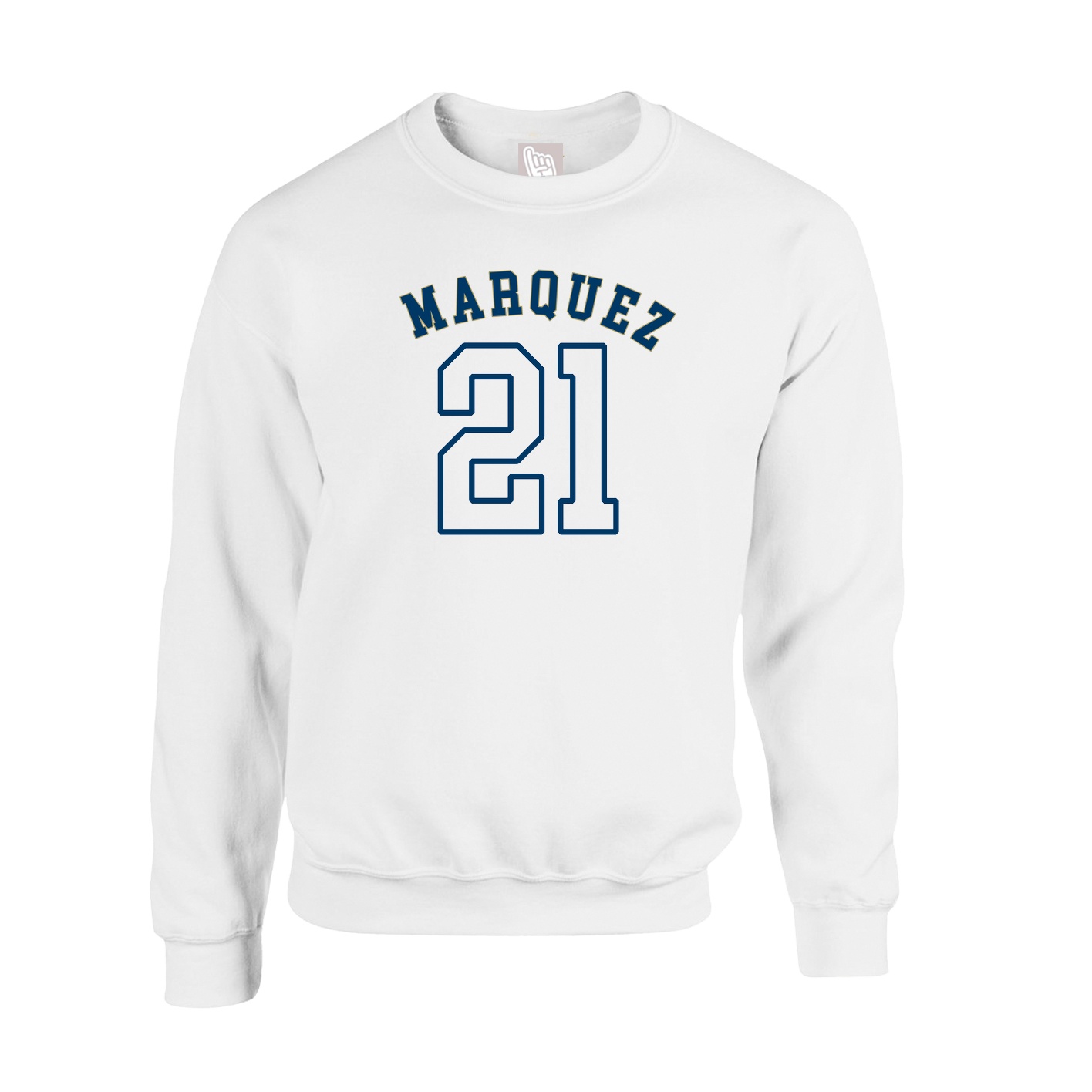 Fleece Crew — Shirsey Arch in White