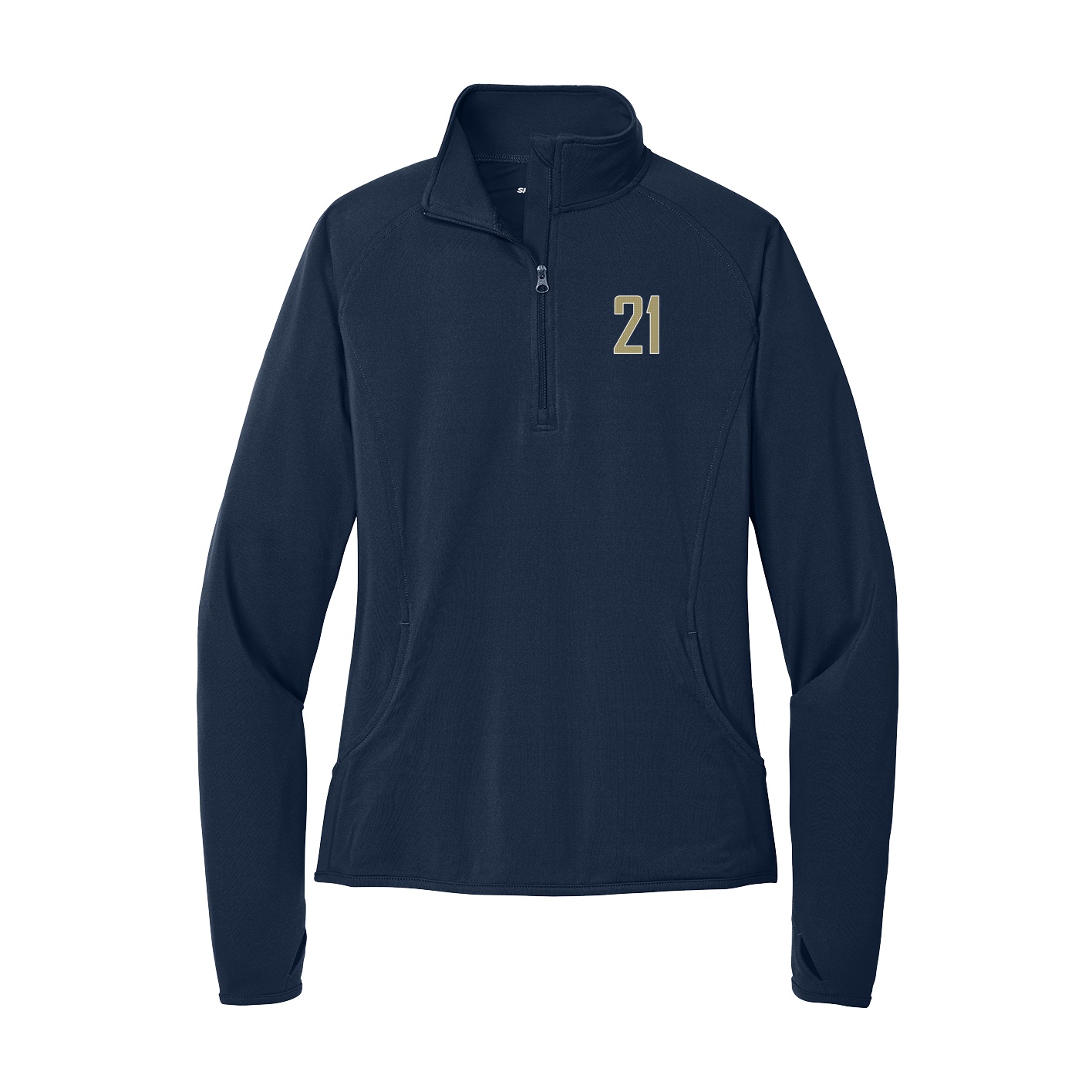 Women's Q-Zip Pullover — Front Shirsy in Navy