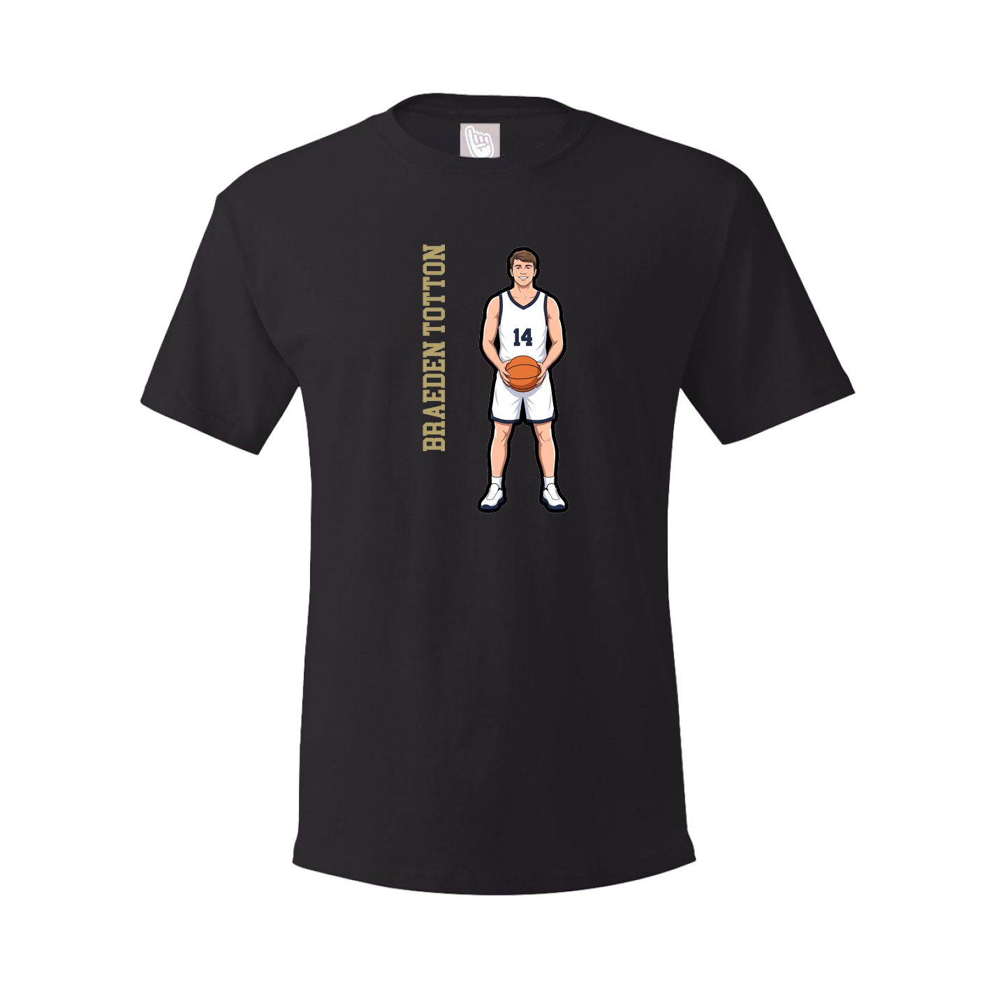 Youth Tee — Name Vertical in Black