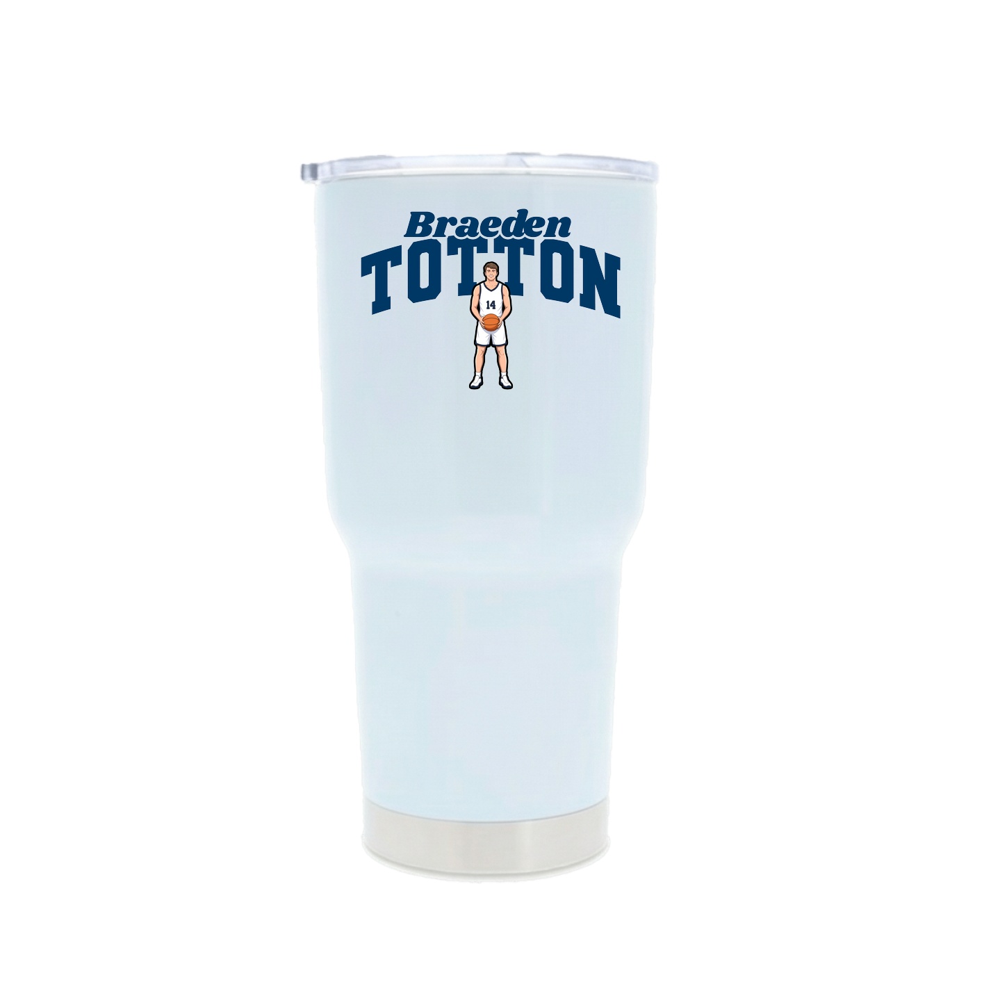 30oz Stainless Steel Tumbler — Signature Arch in White