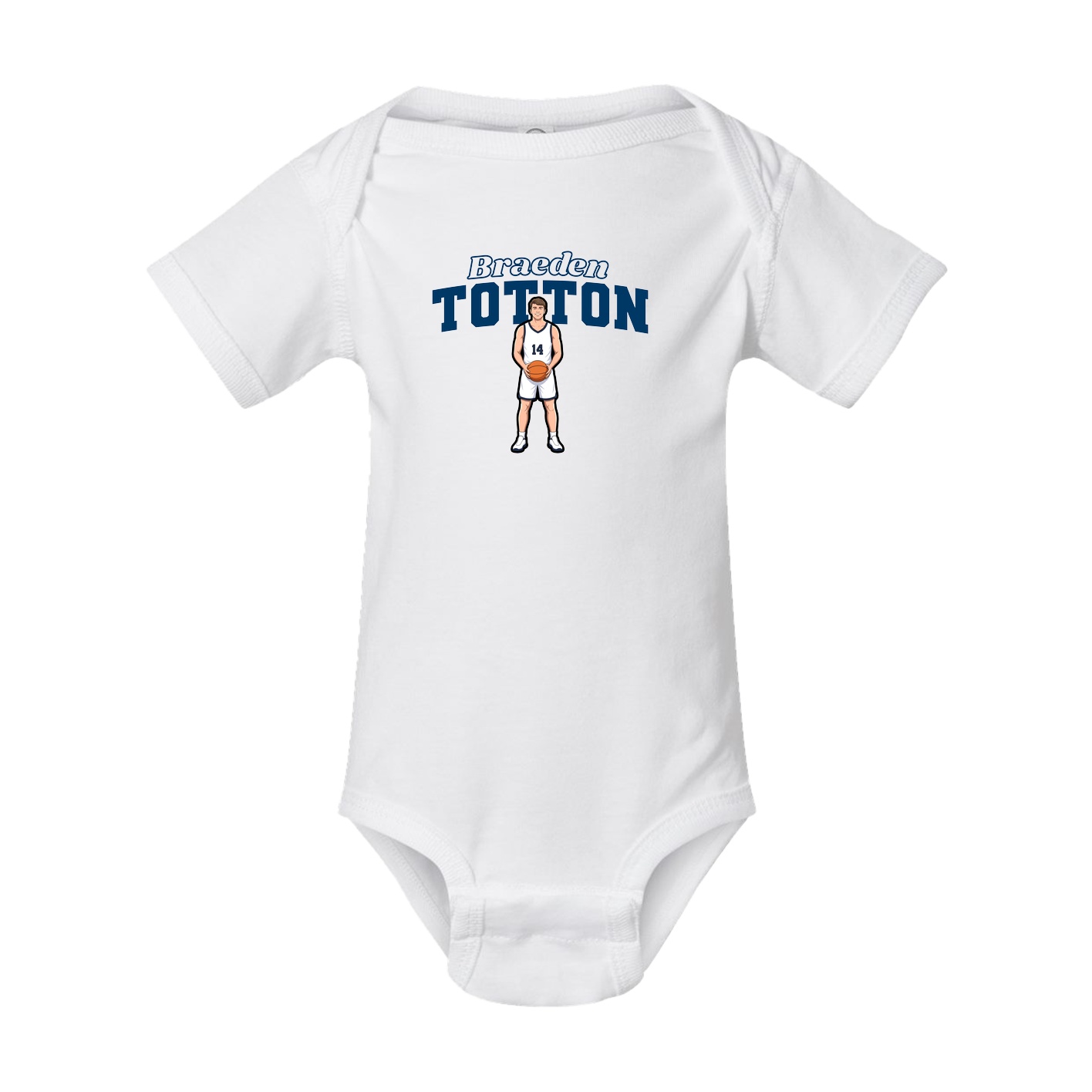 Baby Onesie — Name Arch in White