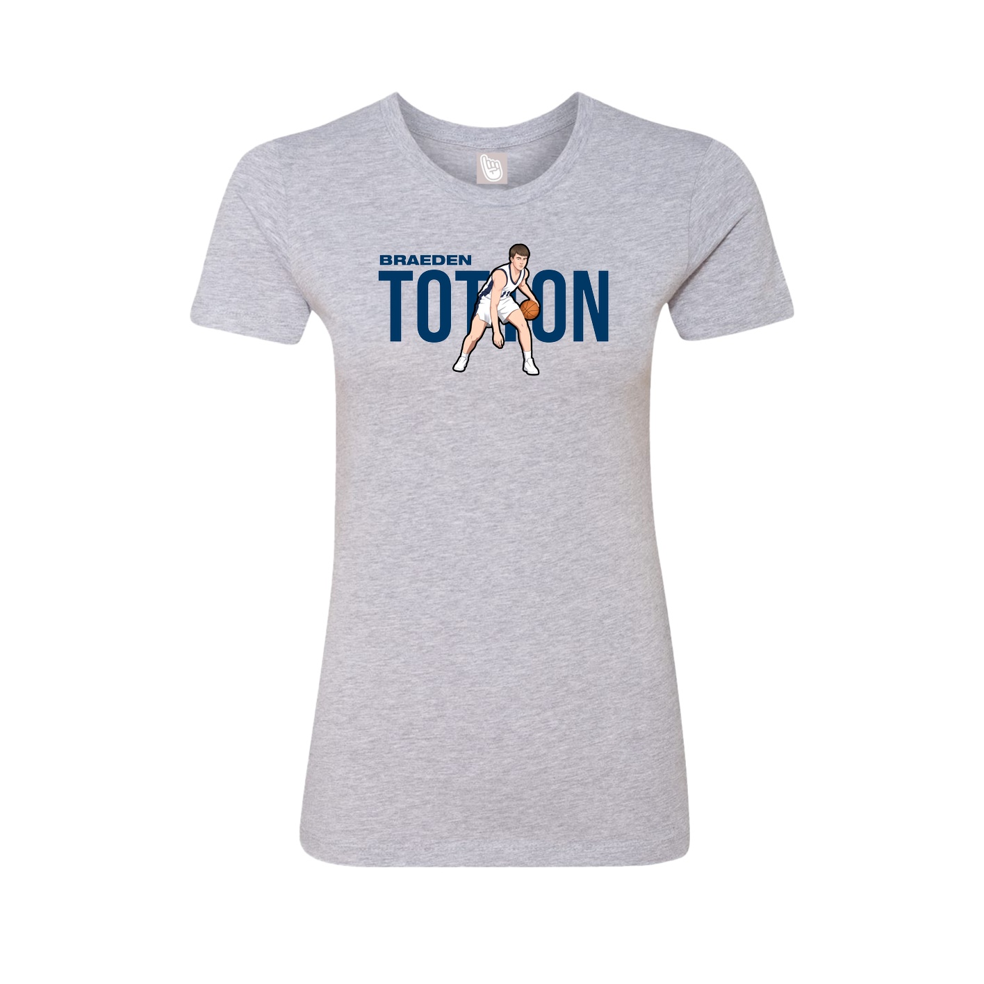 Fitted Women's Tee — Player Name in Grey