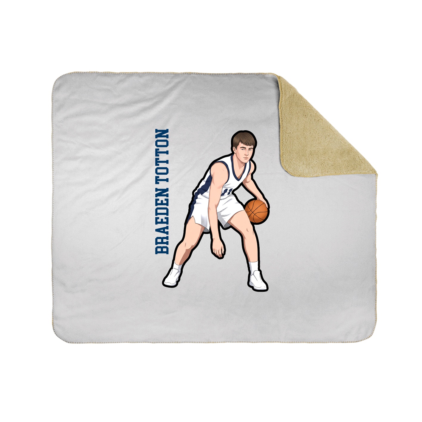 Throw Blanket — Name Vertical in White
