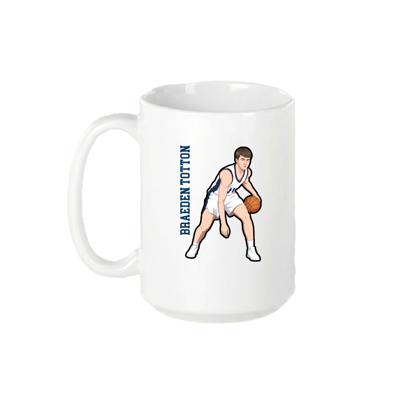 15oz Coffee Mug — Name Vertical in White
