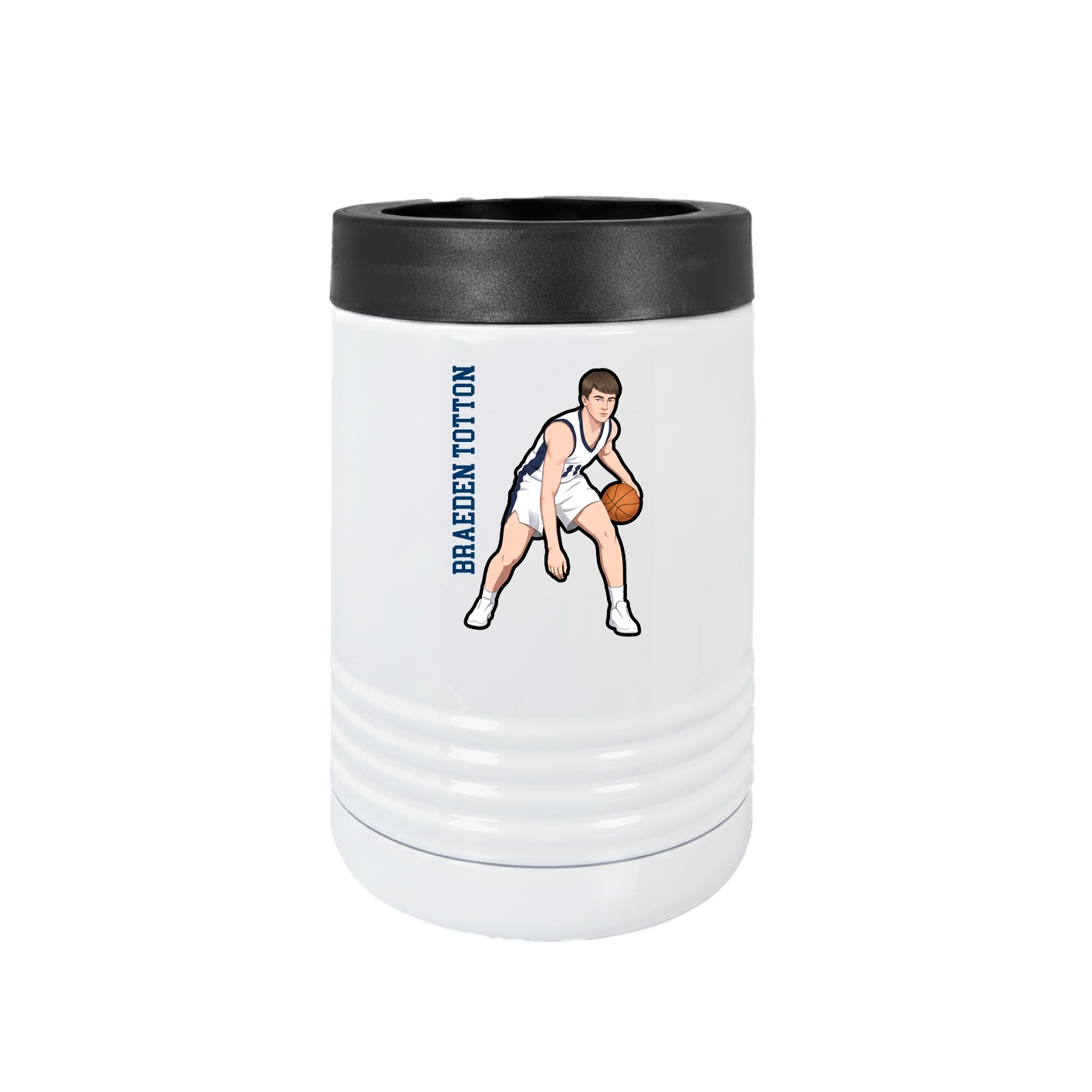 Beverage Holder — Name Vertical in White