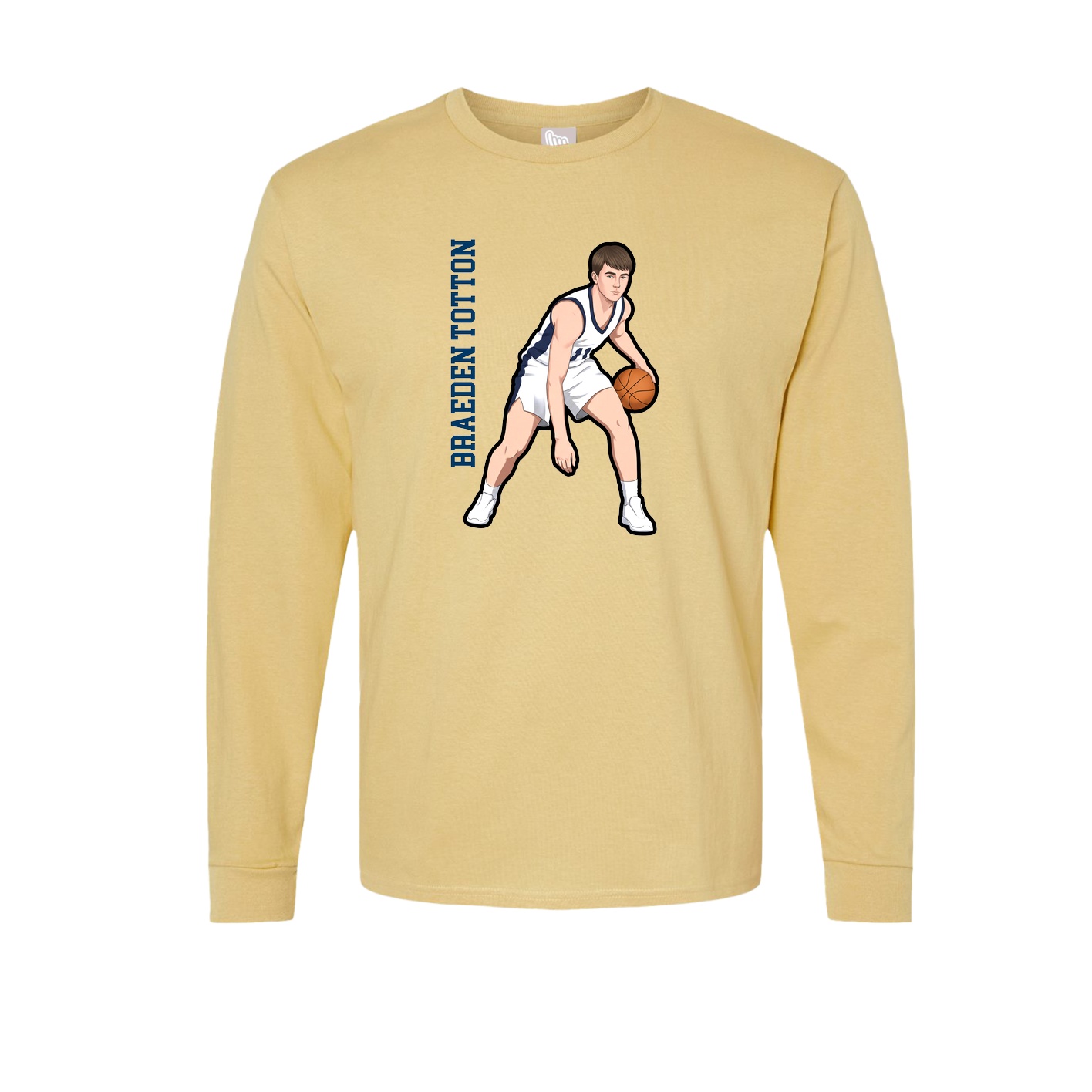 Long Sleeve Tee — Name Vertical in Vegas Gold
