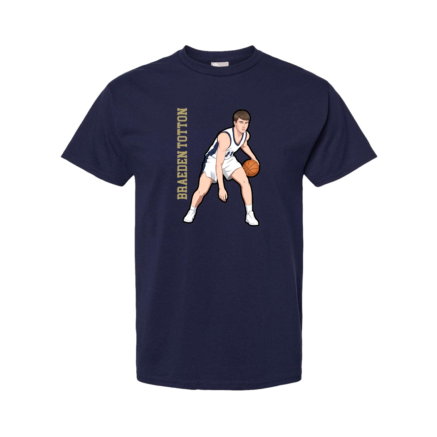 Youth Tee — Name Vertical in Navy