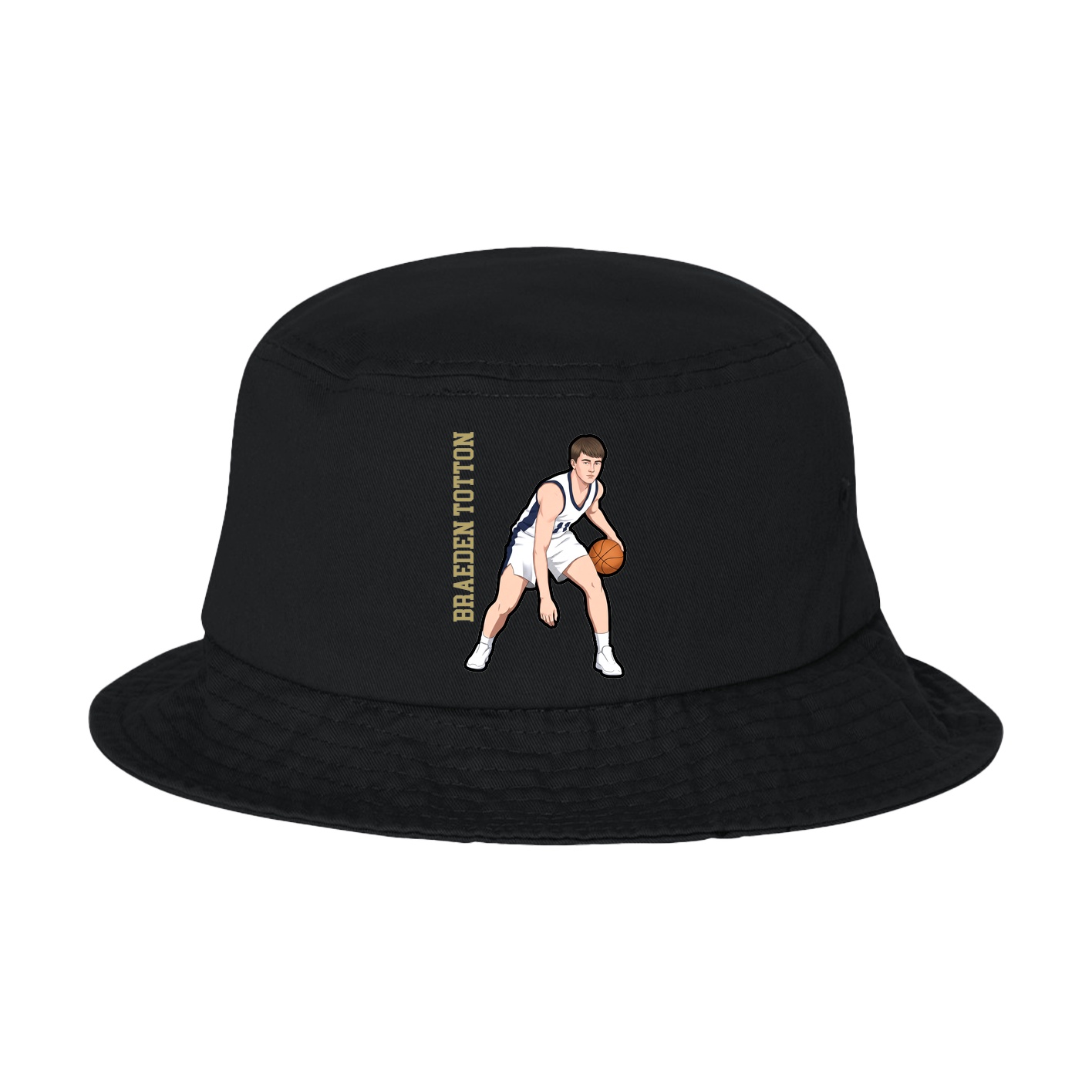 Bucket Cap — Name Vertical in Black